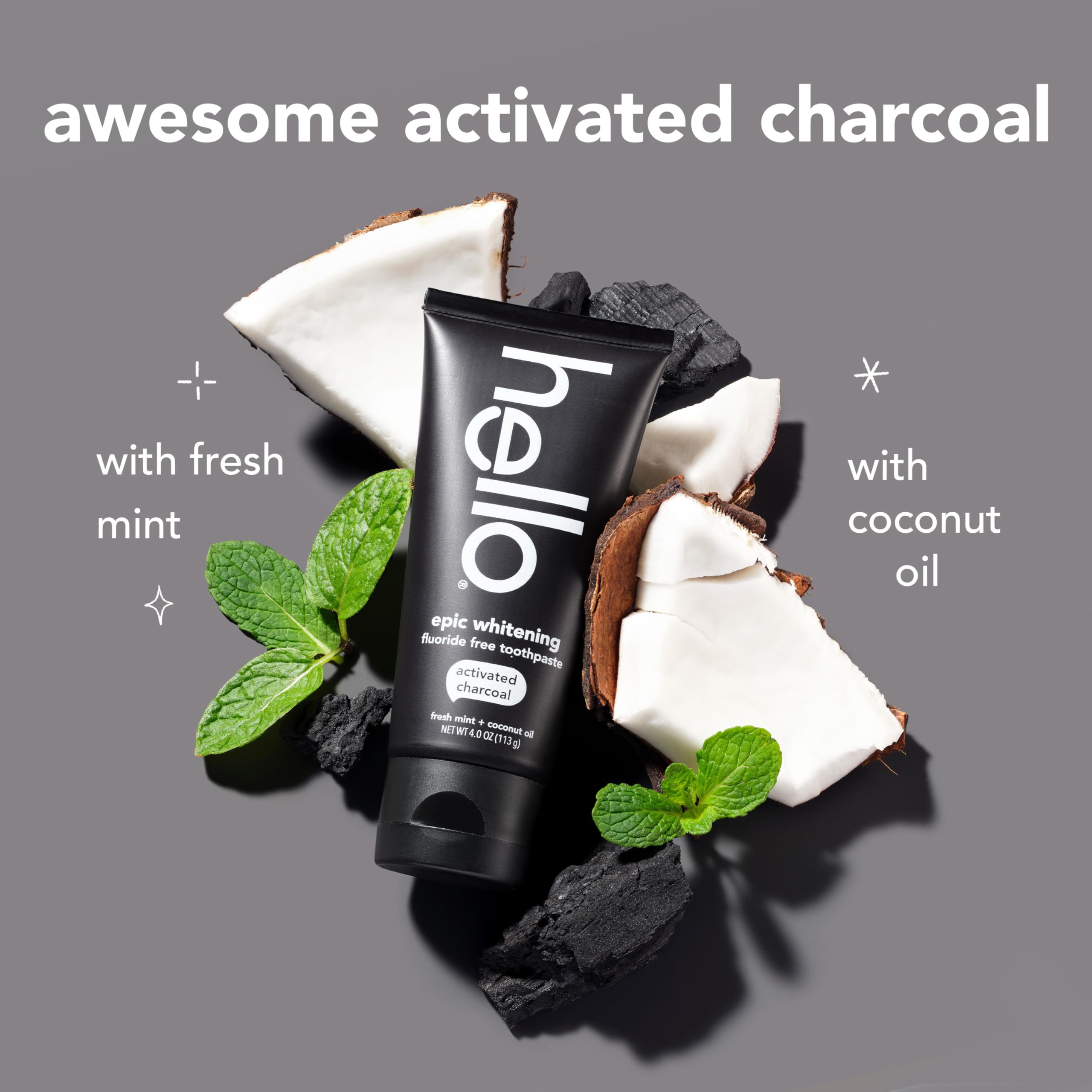 Foto 5 pulgar | Pasta De Dientes Hello Epic Whitening Charcoal Free 120ml - Venta Internacional.
