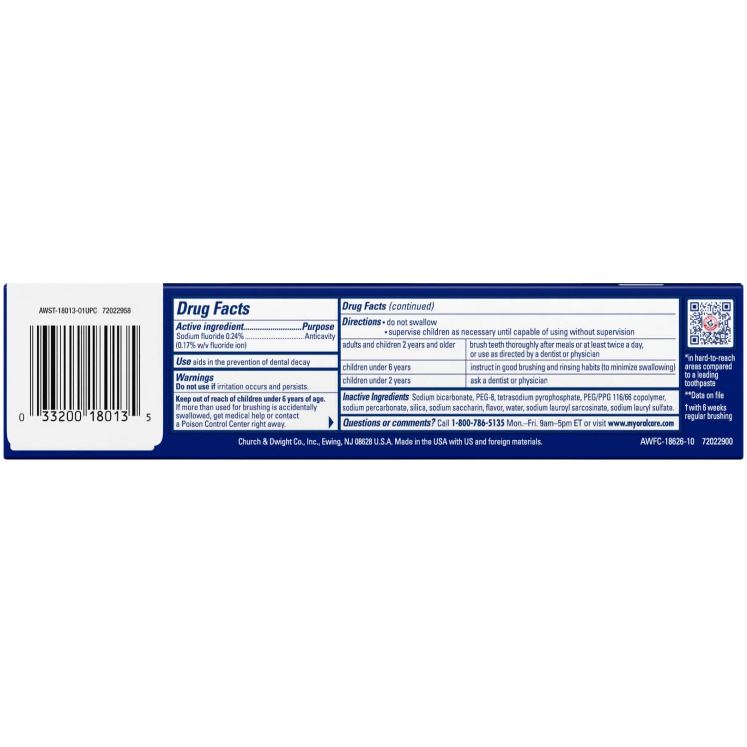 Foto 3 pulgar | Pasta De Dientes Arm & Hammer Advance White Extreme Whitening 180 Ml - Venta Internacional.
