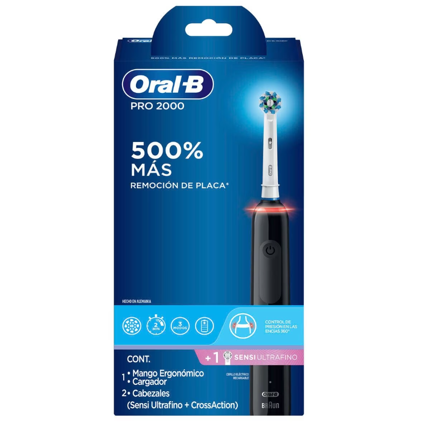 Foto 2 pulgar | Cepillo Dental Oral-b Pro 2000 + Repuesto Sentidos Ultrafinos