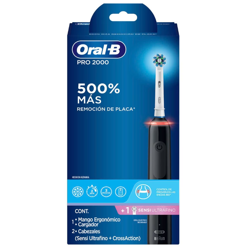 Cepillo Dental Oral-b Pro 2000 + Repuesto Sentidos Ultrafinos