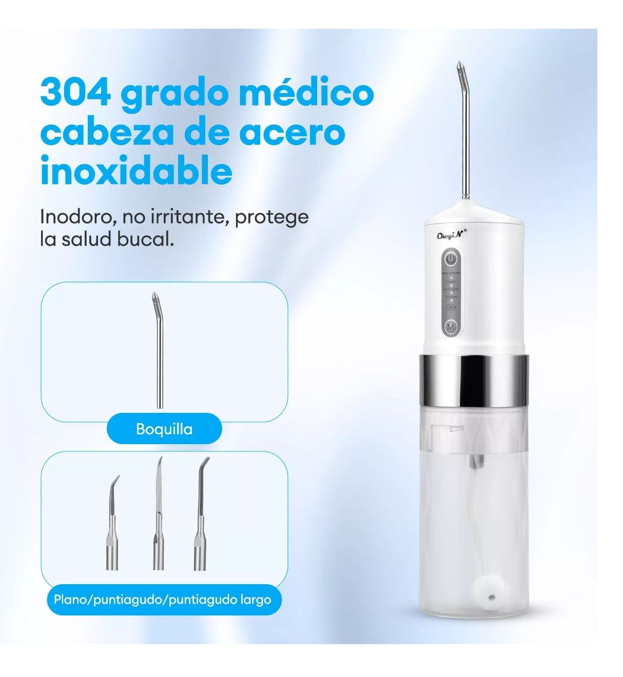 Foto 2 | Limpiador de Dientes Eléctrico Ultrasónico Ckeyin 2 en 1 Blanco
