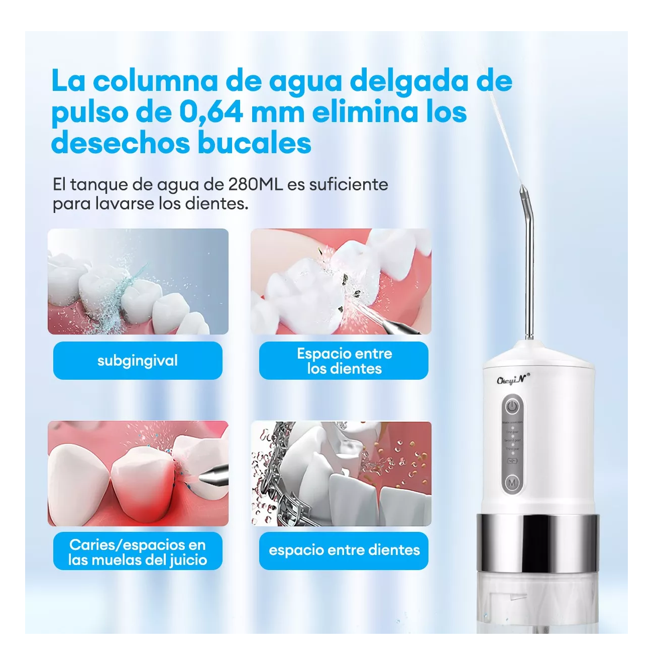 Foto 3 | Limpiador de Dientes Eléctrico Ultrasónico Ckeyin 2 en 1 Blanco