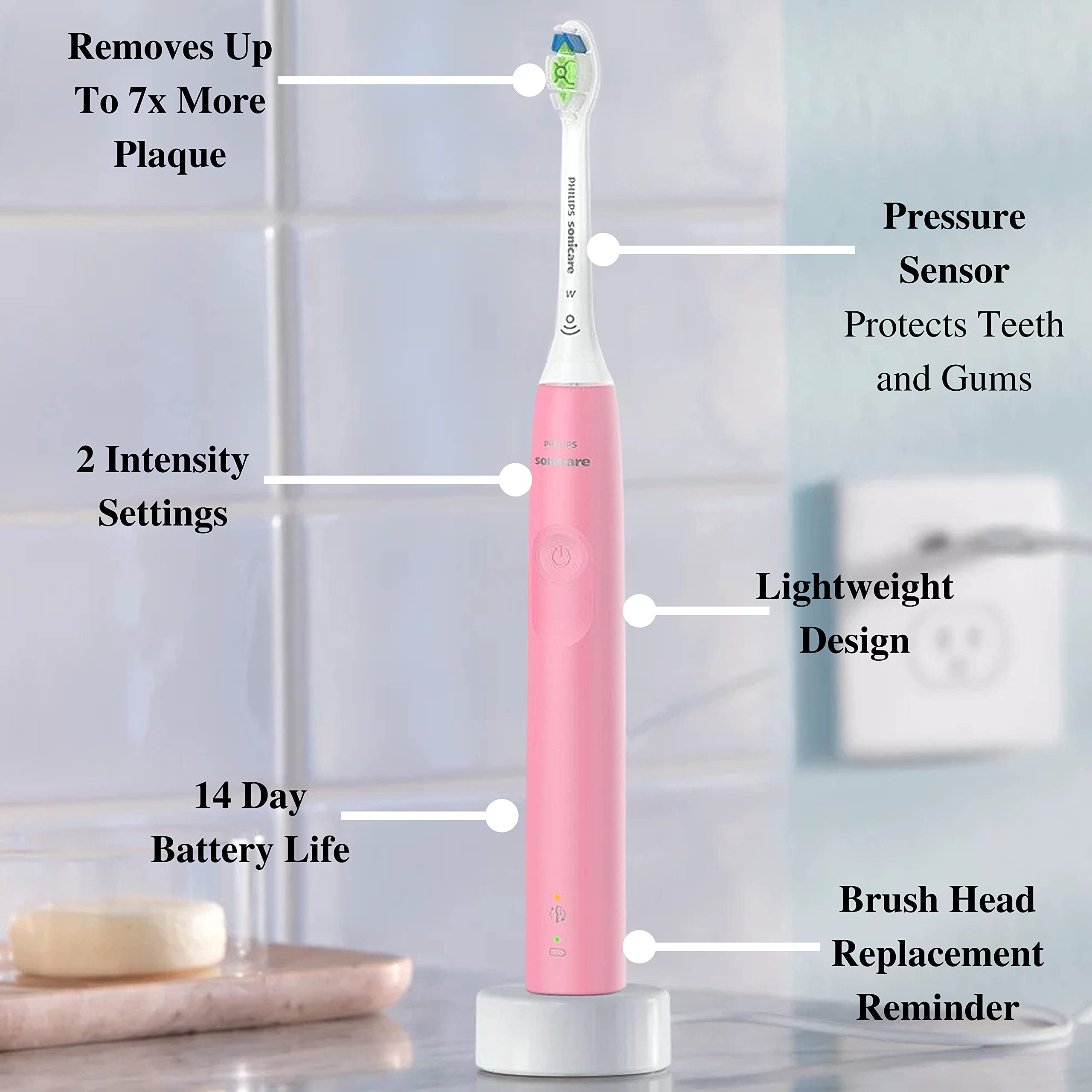 Foto 3 | Cepillo De Dientes Eléctrico Philips Sonicare Diamondclean (rosa) - Venta Internacional.