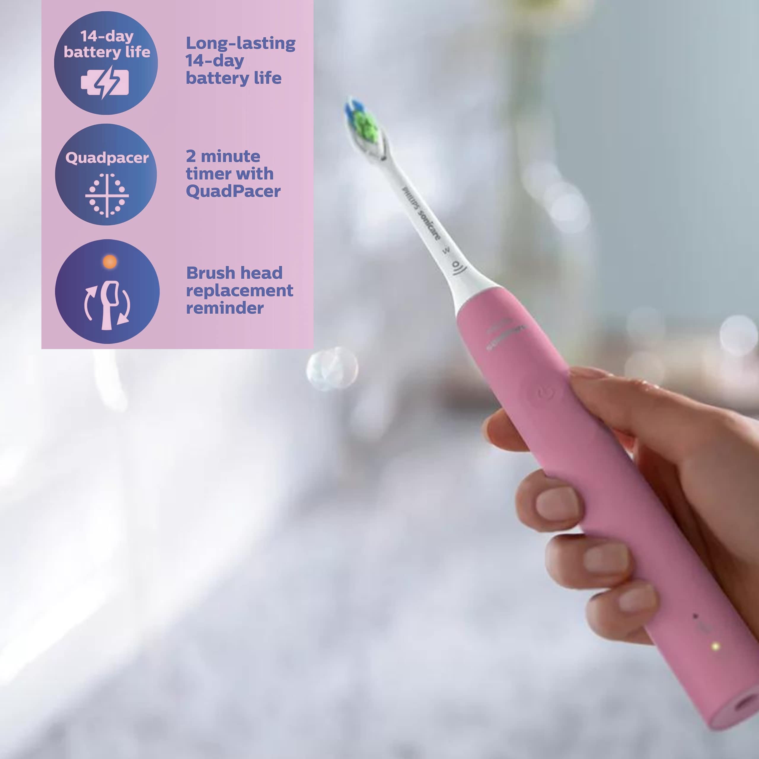 Foto 6 | Cepillo De Dientes Eléctrico Philips Sonicare Diamondclean (rosa) - Venta Internacional.