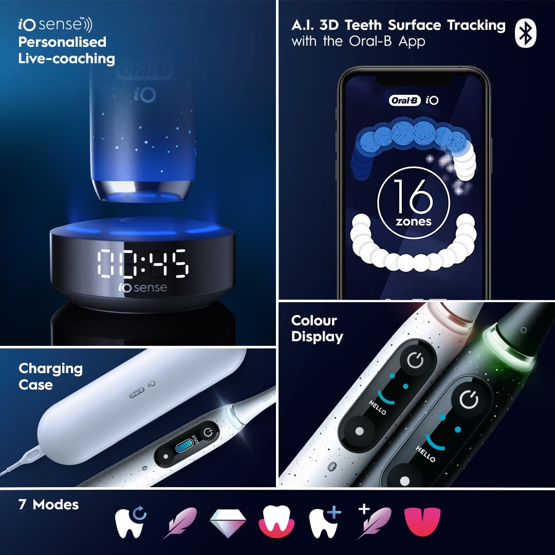 Foto 7 | Cepillo De Dientes Eléctrico Oral-b Io Series 10 Con 4 Cabezales Blanco - Venta Internacional.