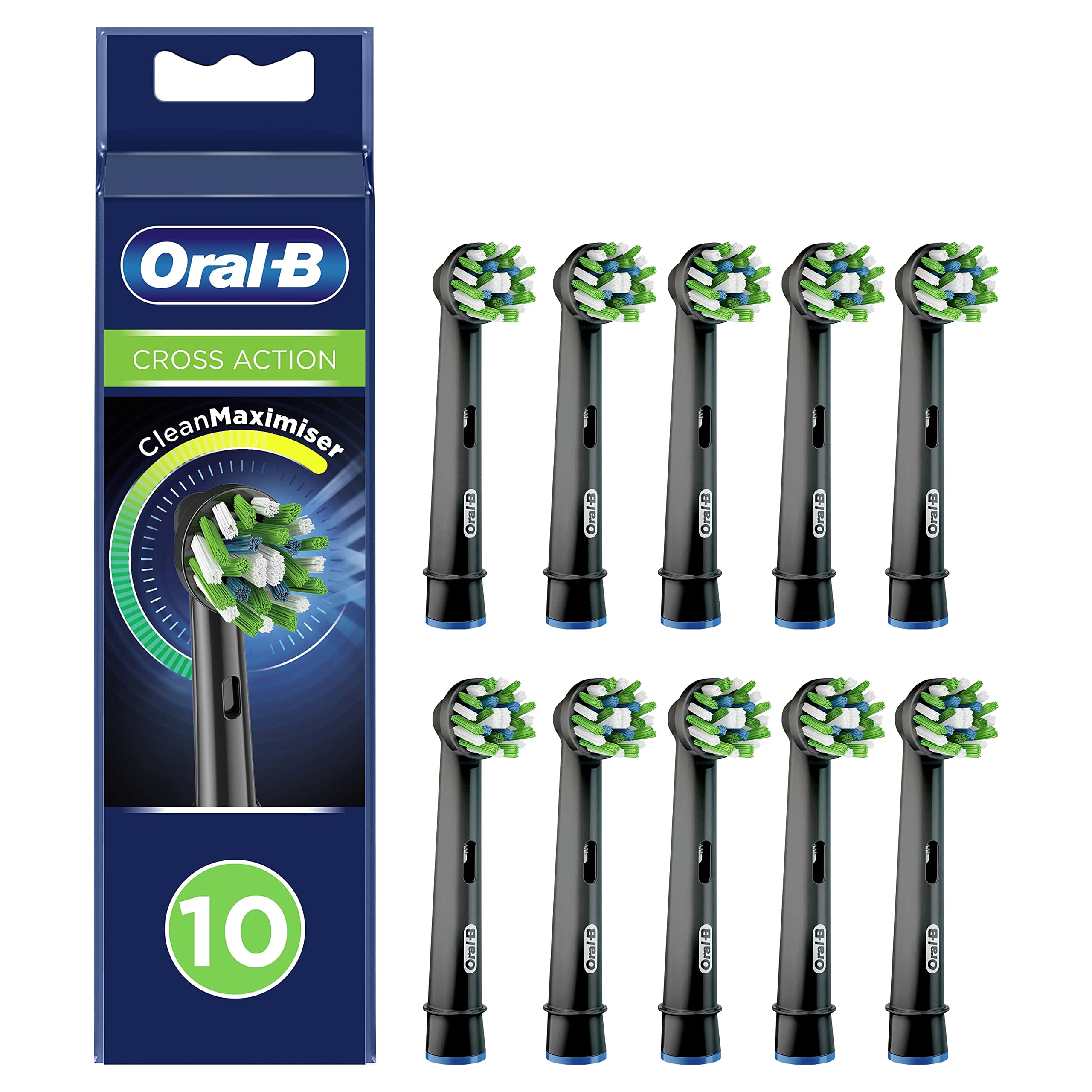 Foto 2 pulgar | Cabezales De Cepillo De Dientes Oral-b Crossaction Negros, Paquete De 10 - Venta Internacional.