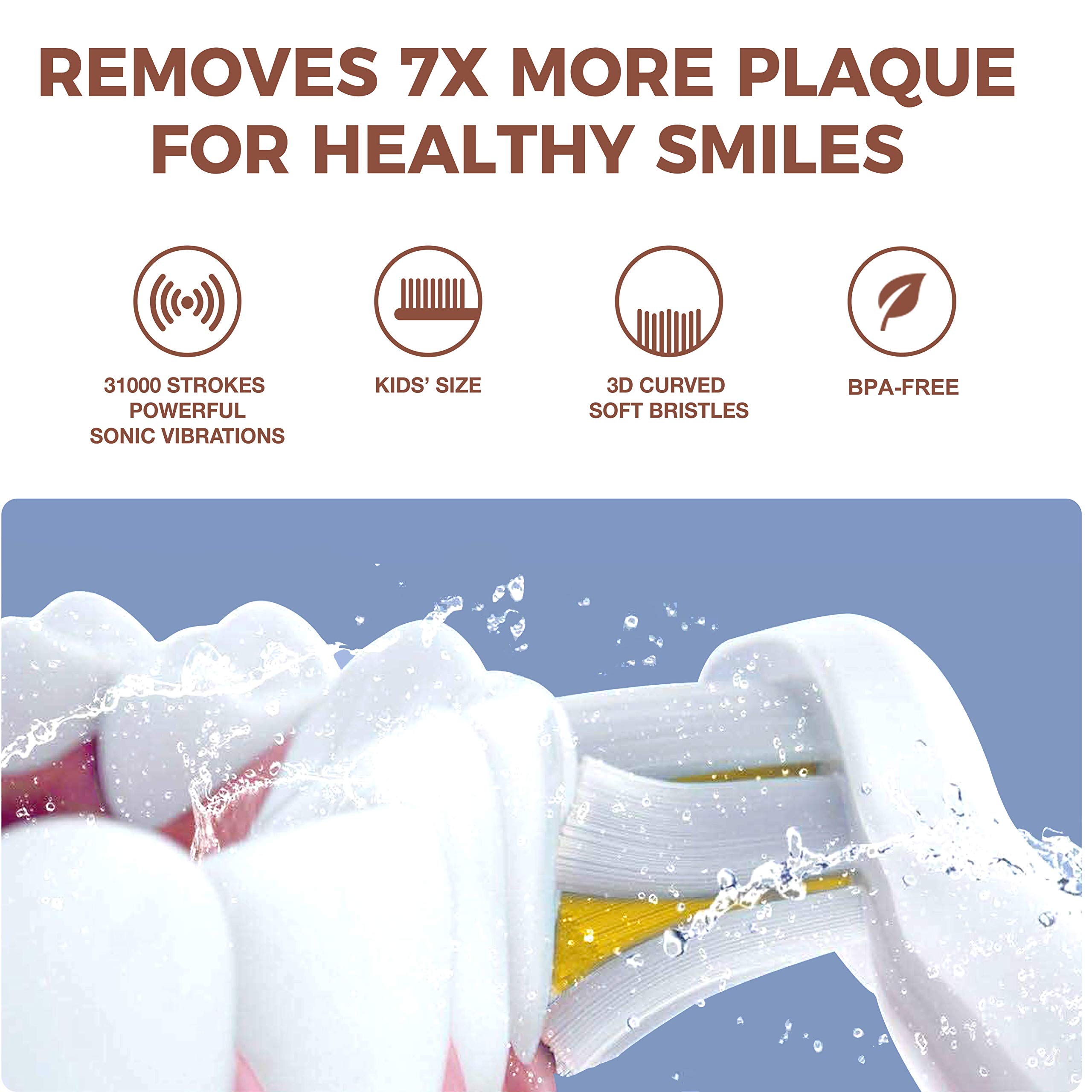 Foto 3 pulgar | Cepillo De Dientes Eléctrico Vekkia Sonic Recargable Para Niños Mayores De 5 Años - Venta Internacional.