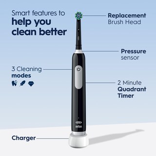 Foto 4 | Cepillo De Dientes Eléctrico Oral-b Pro 1000 Recargable Negro - Venta Internacional.