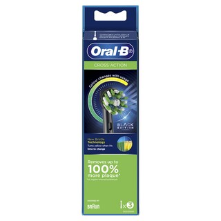 Foto 1 | Cabezales de Repuesto Oral-B Cross Action Negros 3 Piezas- Venta Internacional