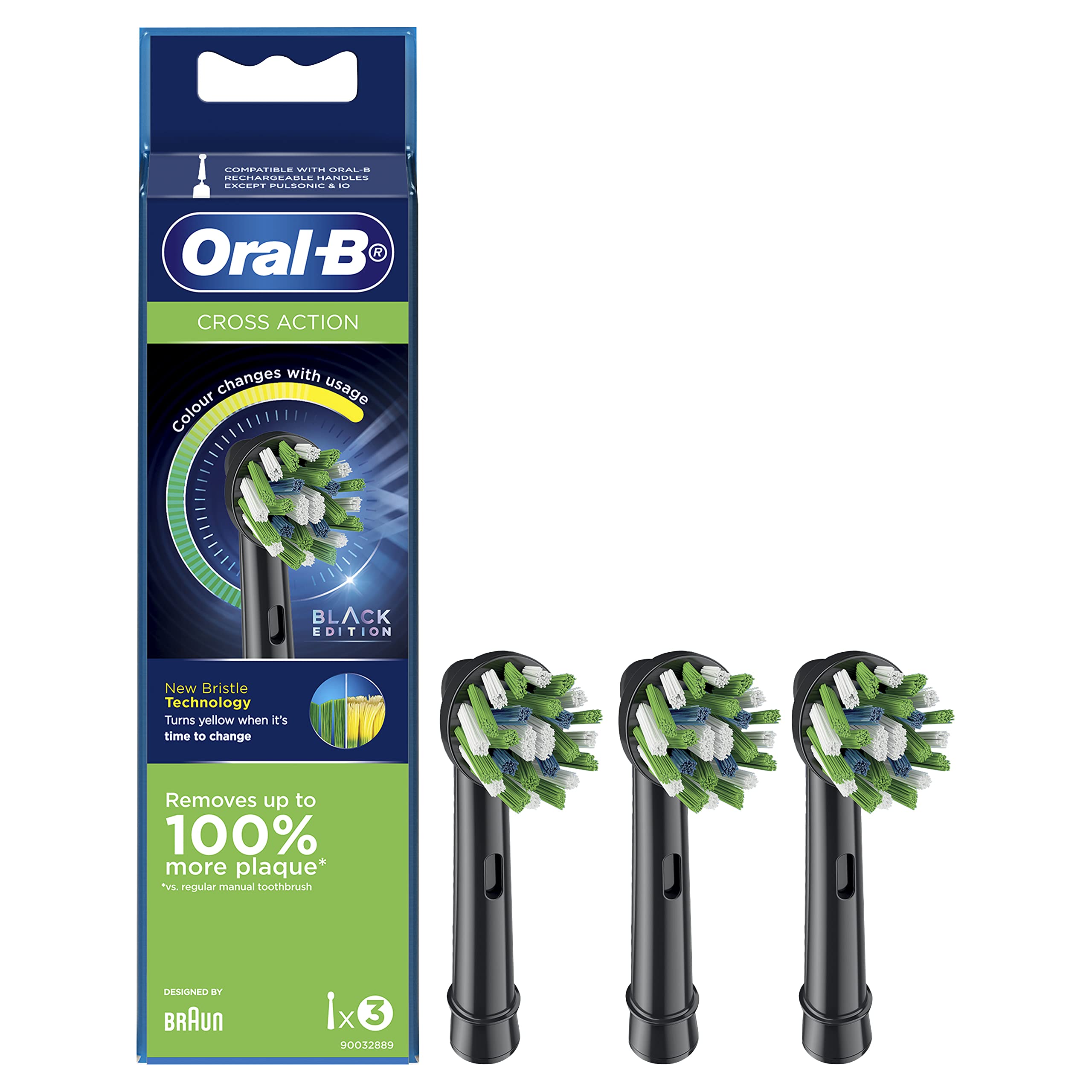 Foto 4 pulgar | Cabezales de Repuesto Oral-B Cross Action Negros 3 Piezas- Venta Internacional