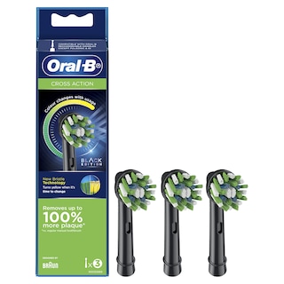 Foto 3 | Cabezales de Repuesto Oral-B Cross Action Negros 3 Piezas- Venta Internacional