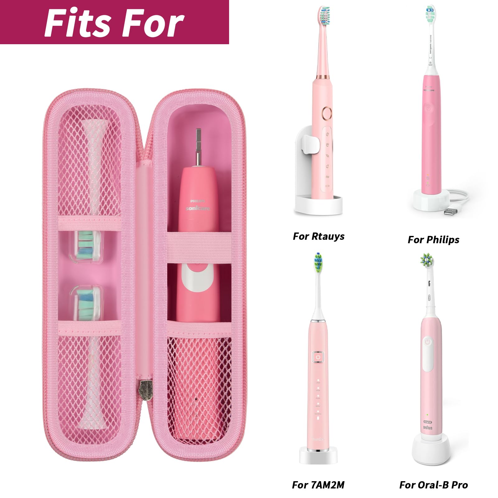 Foto 3 pulgar | Funda Rígida De Viaje Para Cepillos De Dientes Para Oral-b Y Philips Sonicare - Venta Internacional.