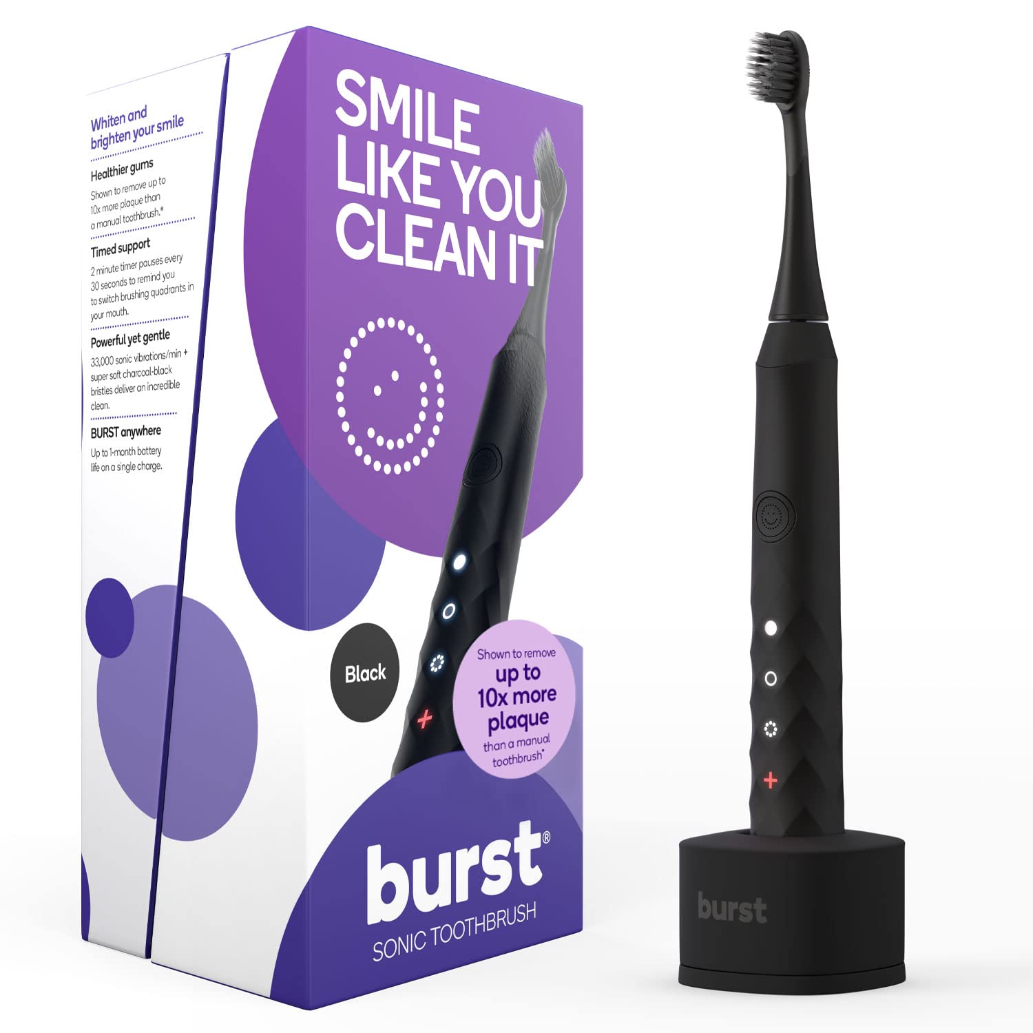 Foto 1 | Cepillo De Dientes Eléctrico Burst Original Sonic Para Adultos Negro - Venta Internacional.