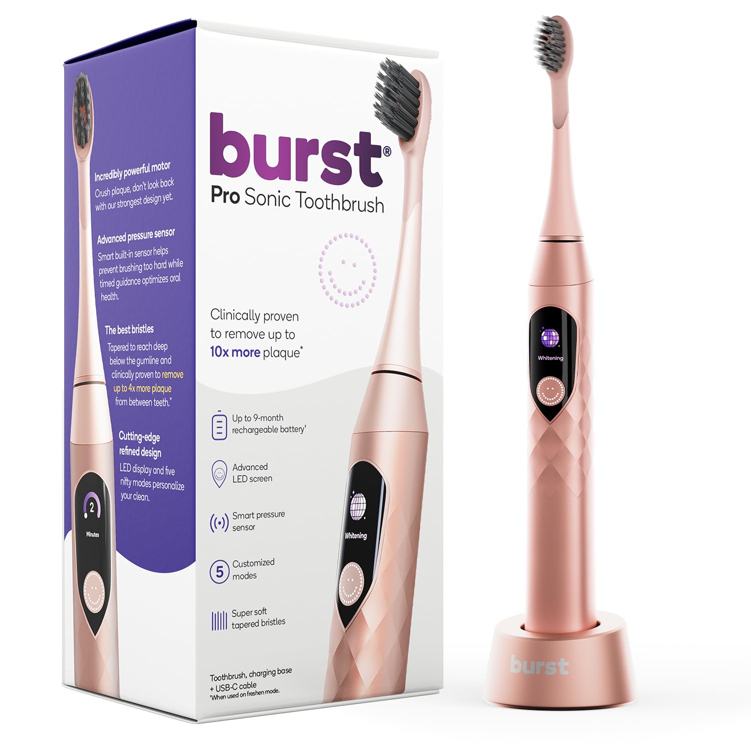 Foto 2 pulgar | Cepillo De Dientes Eléctrico Burst Pro Sonic Advanced Rose Gold - Venta Internacional.
