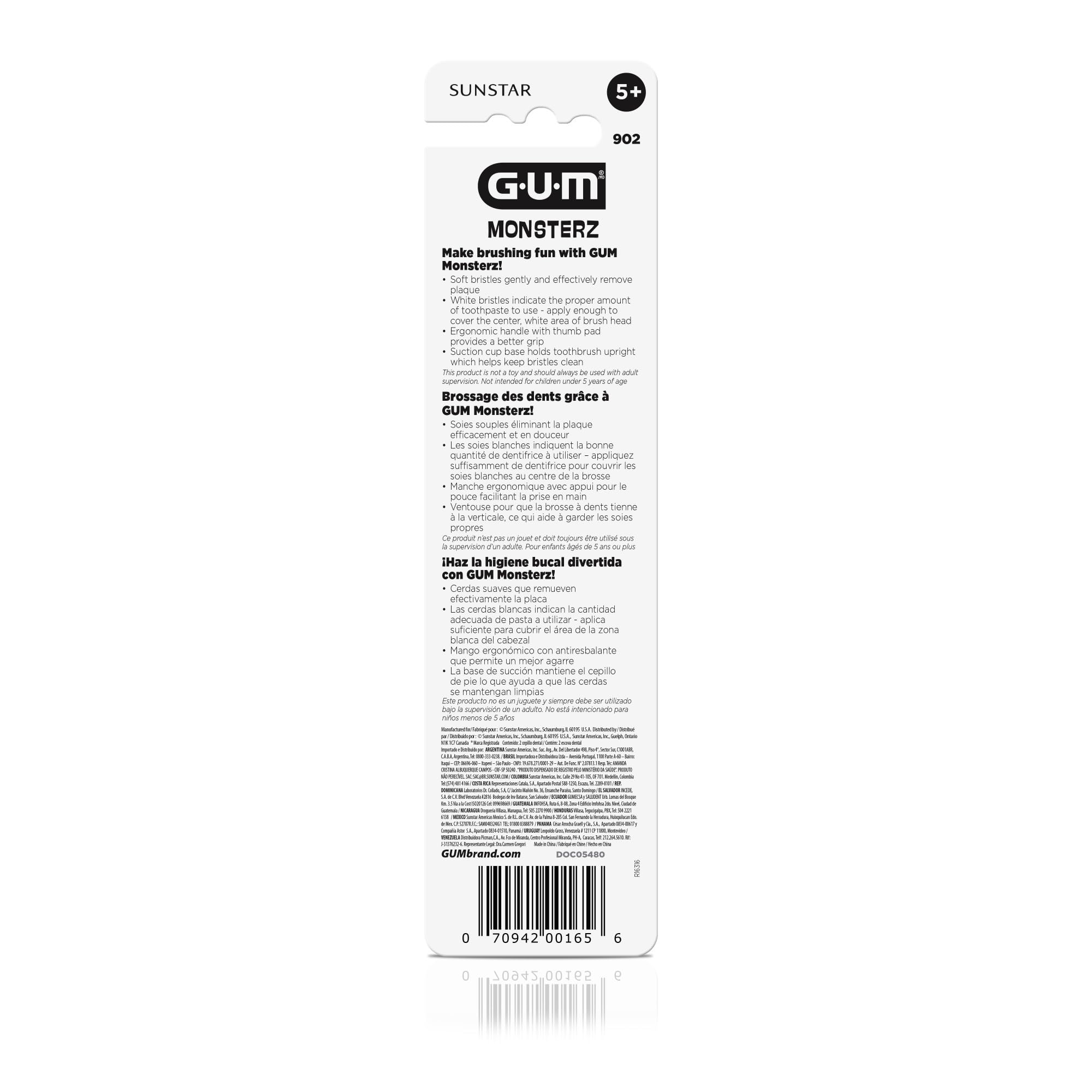 Foto 5 pulgar | Cepillo De Dientes Gum Monsterz Jr Para Niños De Cerdas Suaves De 5 Años O Más De 12 Unidades - Venta Internacional.