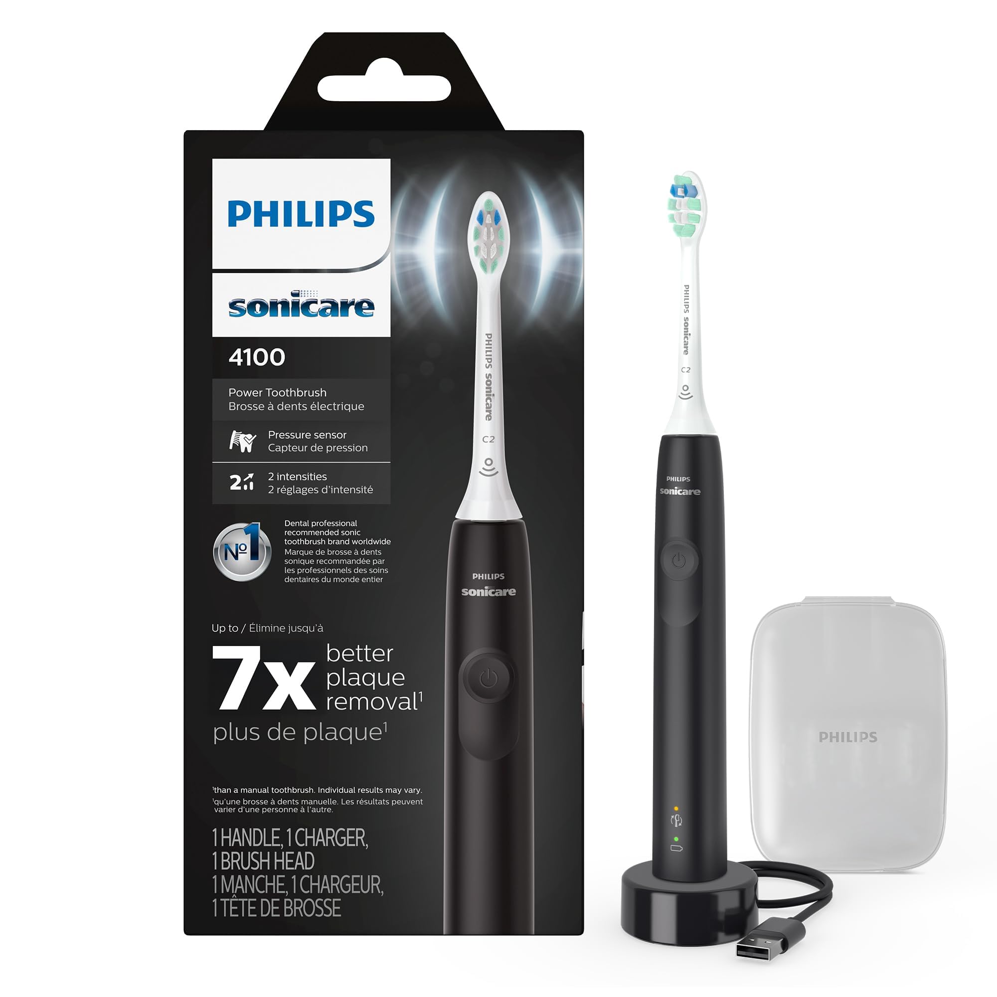 Foto 2 pulgar | Cepillo De Dientes Eléctrico Philips Sonicare 4100 Con Funda Negra - Venta Internacional.