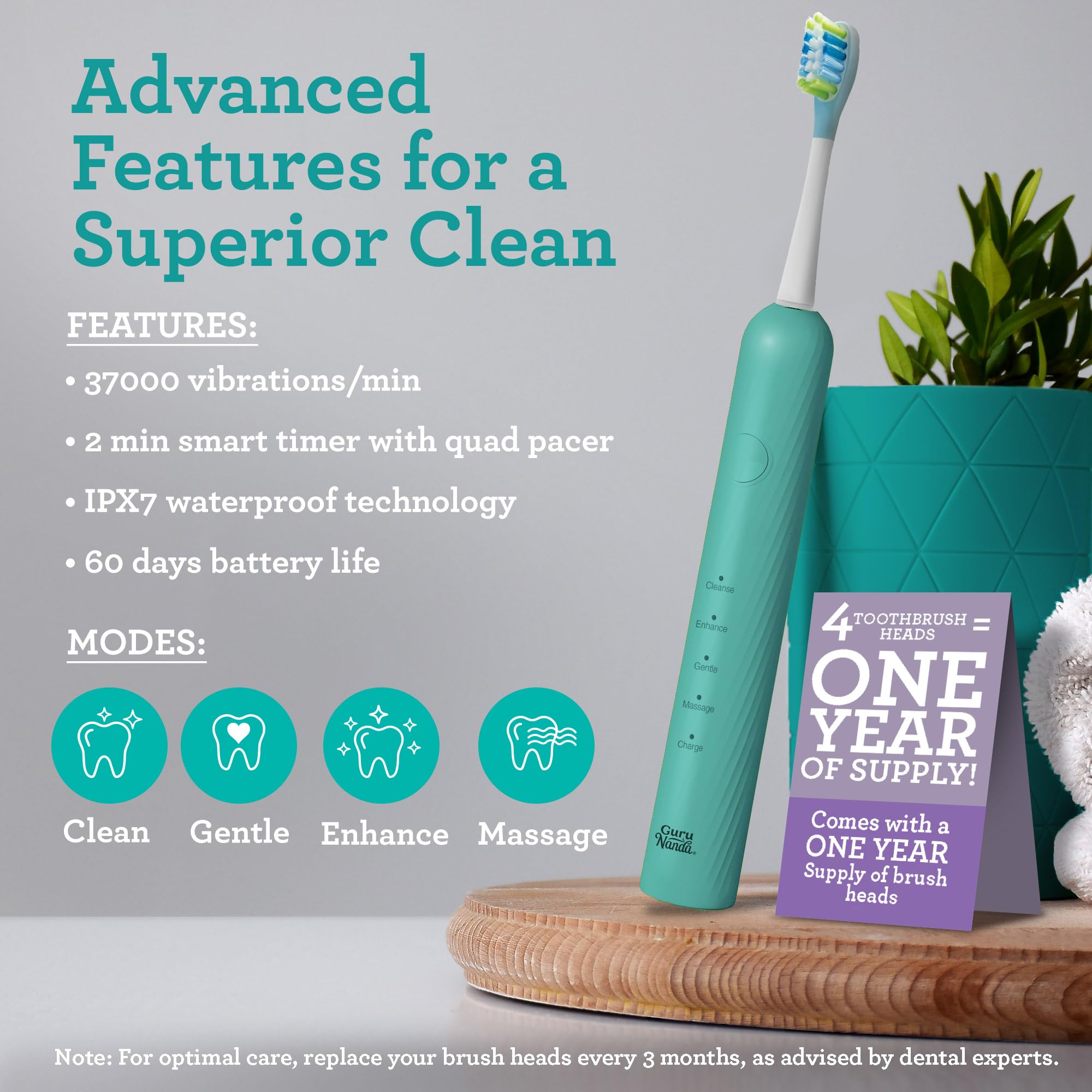 Foto 4 | Cepillo De Dientes Eléctrico E Hilo Dental Gurunanda Lion & Lamb - Venta Internacional.
