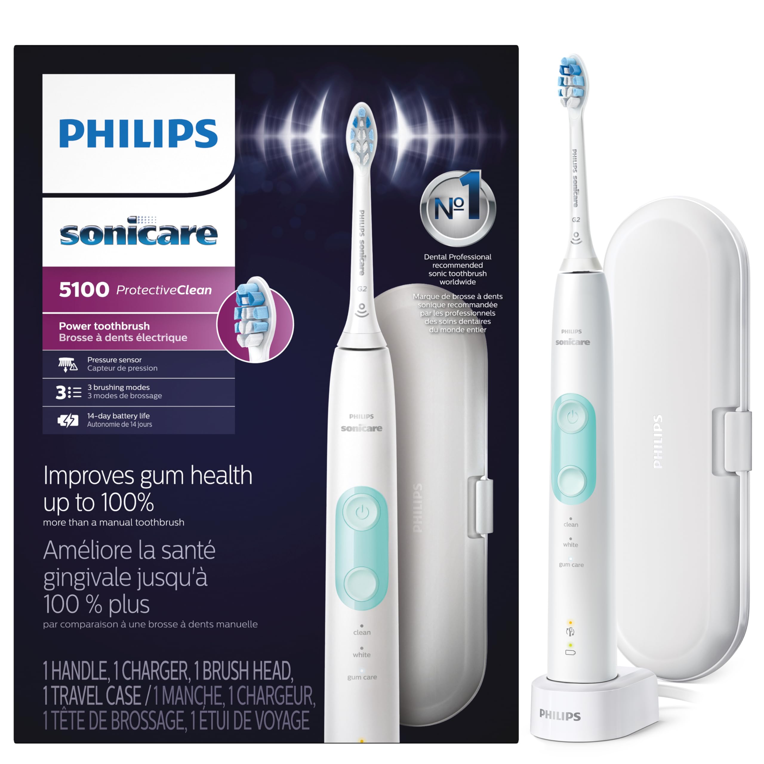 Cepillo De Dientes Eléctrico Philips Sonicare Protectiveclean 5100 - Venta Internacional. $2,461