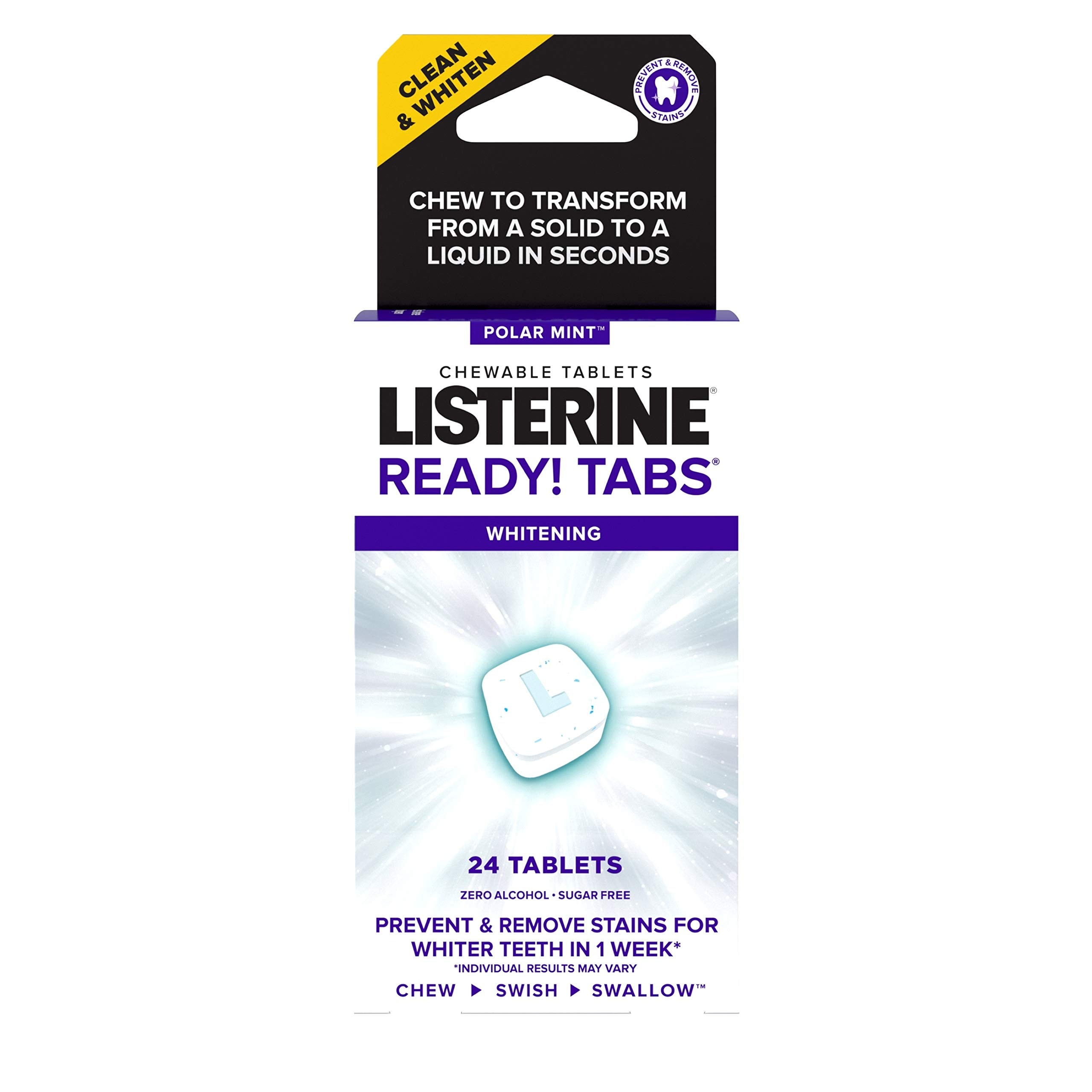 Tabletas Masticables Listerine Ready! Tabletas Blanqueadoras De 24 Unidades - Venta Internacional. $2,877