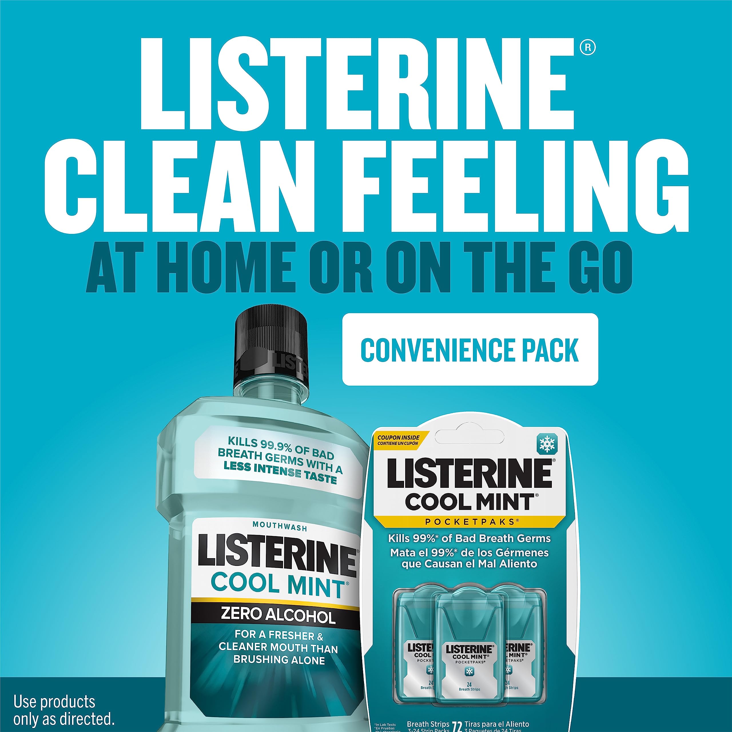 Foto 2 | Enjuagues Bucales Y Tiras Para El Aliento Listerine Cool Mint, 1 L X 3 Paquetes De 24 - Venta Internacional.