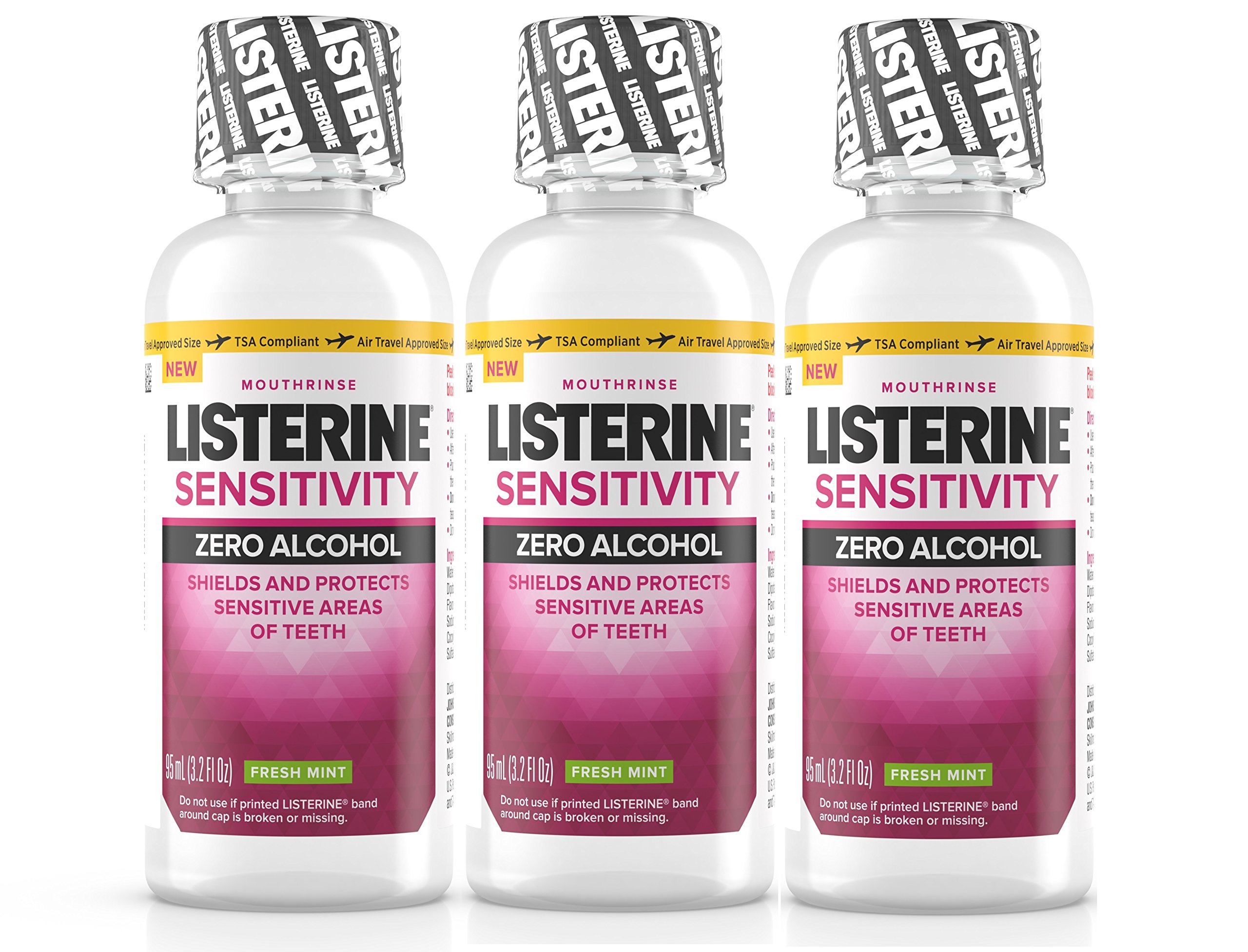 Enjuague Bucal Listerine Sensitivity Zero Alcohol Fresh Menta 95 Ml X3 - Venta Internacional.