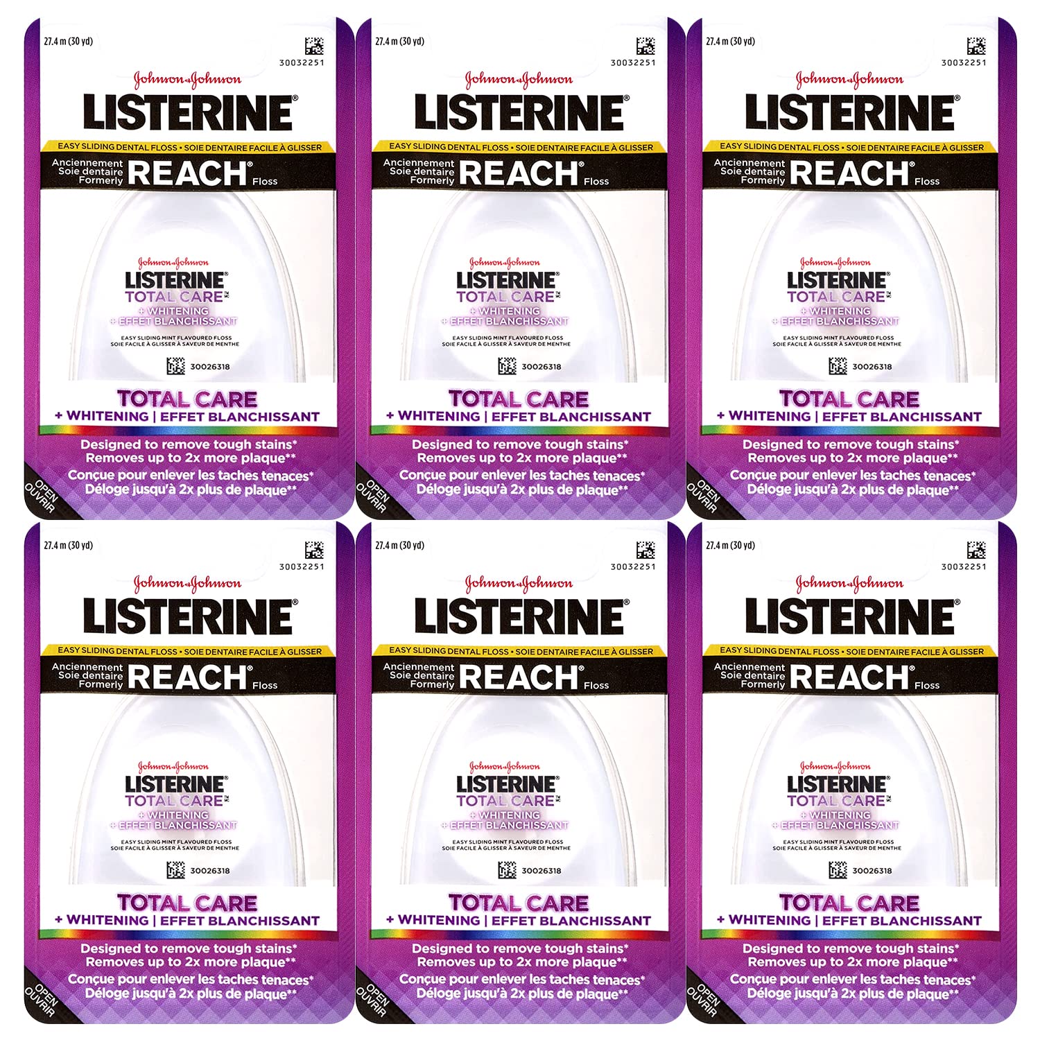 Hilo Dental Listerine Total Care, Blanqueador, 30 M (paquete De 6) - Venta Internacional. $891