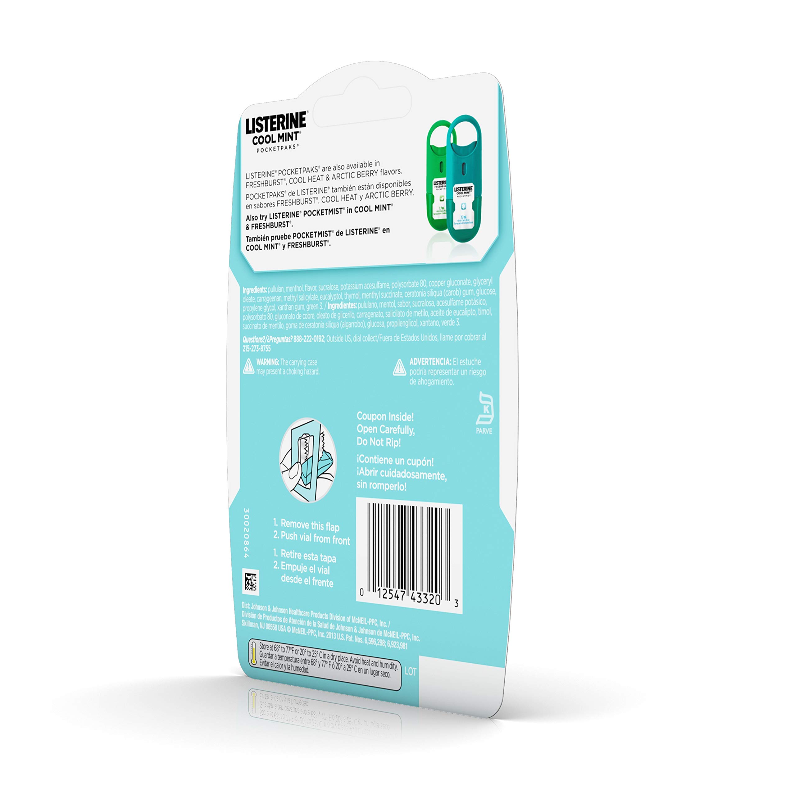 Foto 7 pulgar | Breath Strips Listerine Pocketpaks Cool Mint, 72 Unidades - Venta Internacional.
