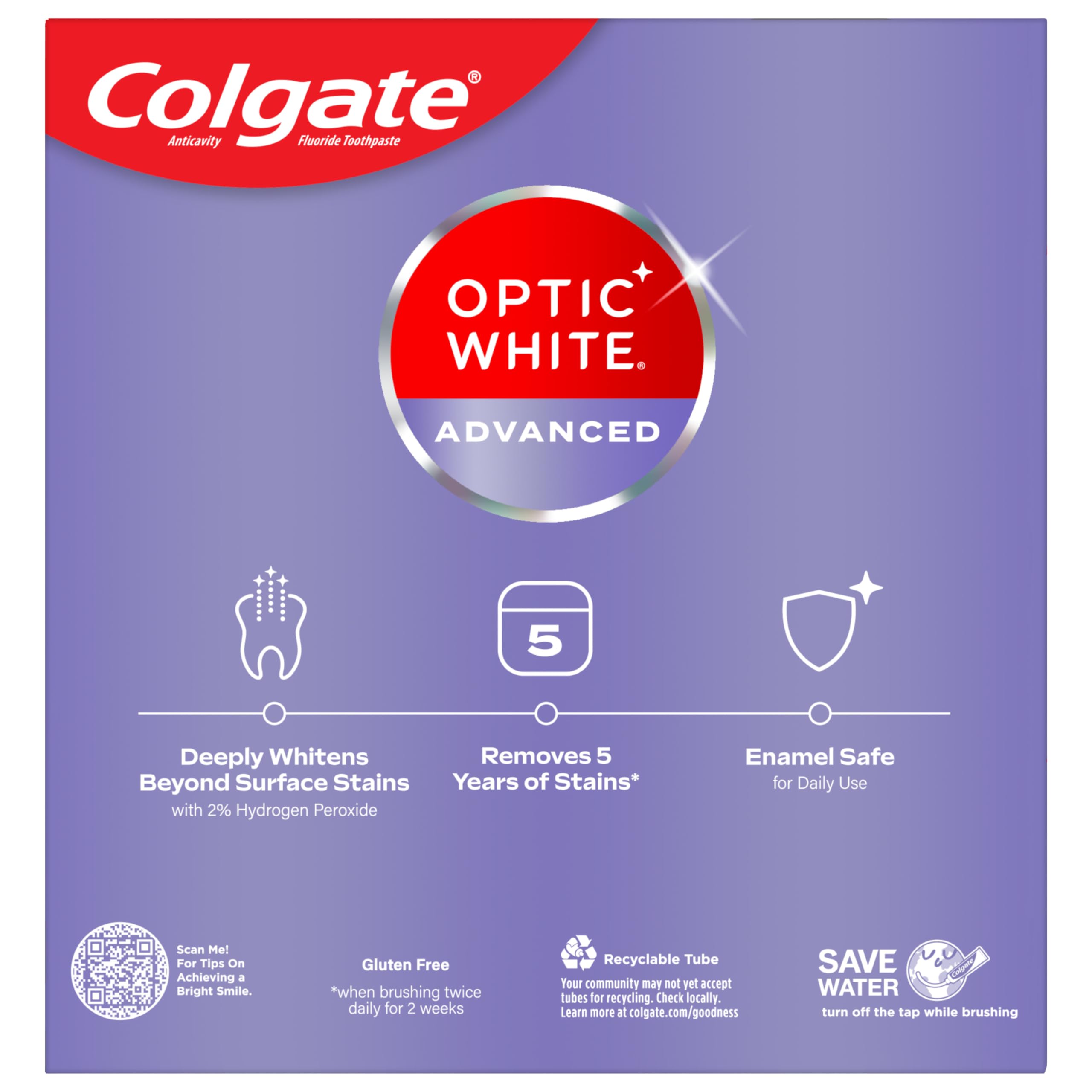 Foto 8 pulgar | Pasta De Dientes Colgate Optic White Advanced Hydrogen Perxide 90 Ml - Venta Internacional.