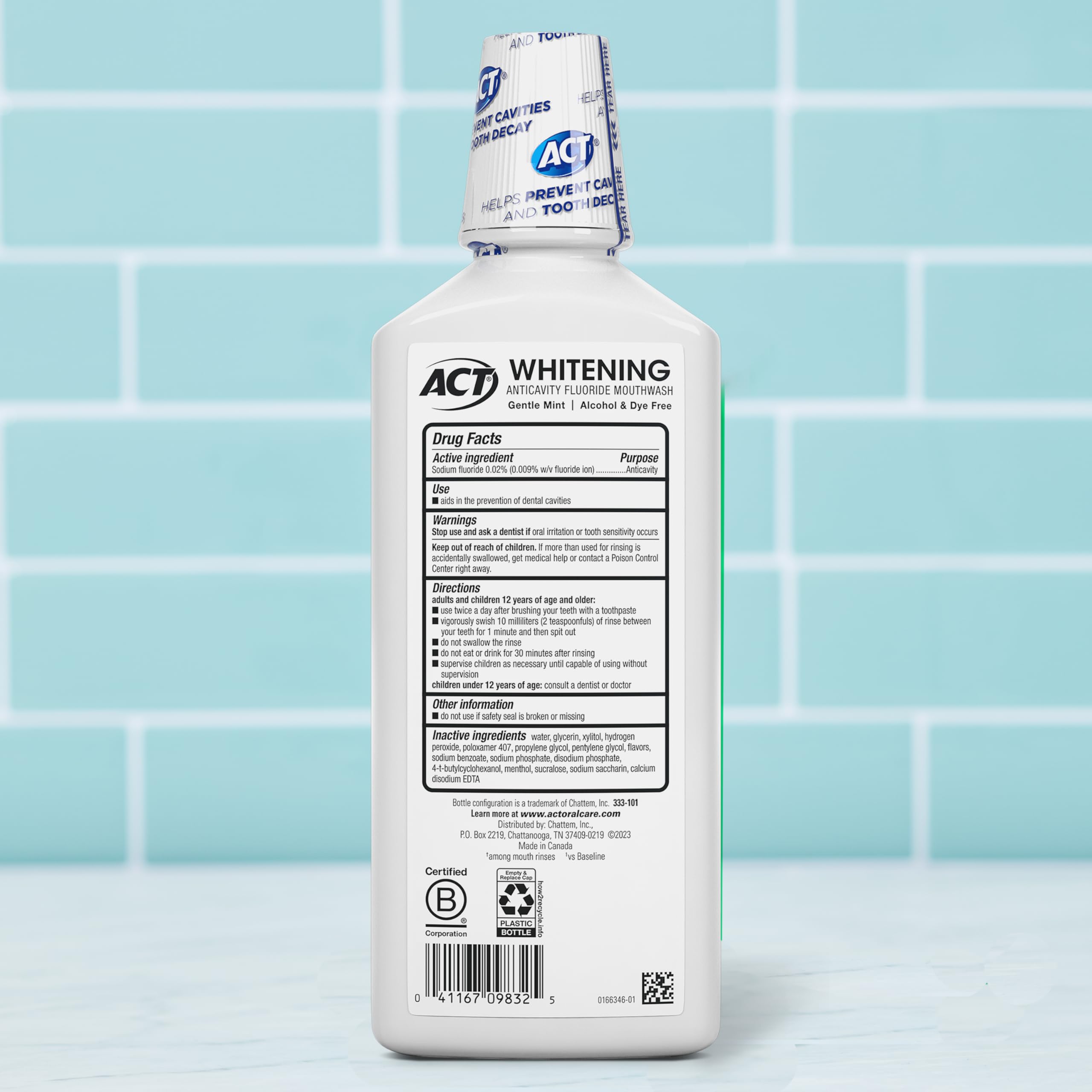 Foto 3 pulgar | Enjuague Bucal Act Whitening + Anticaries, 500 Ml, Sin Alcohol - Venta Internacional.