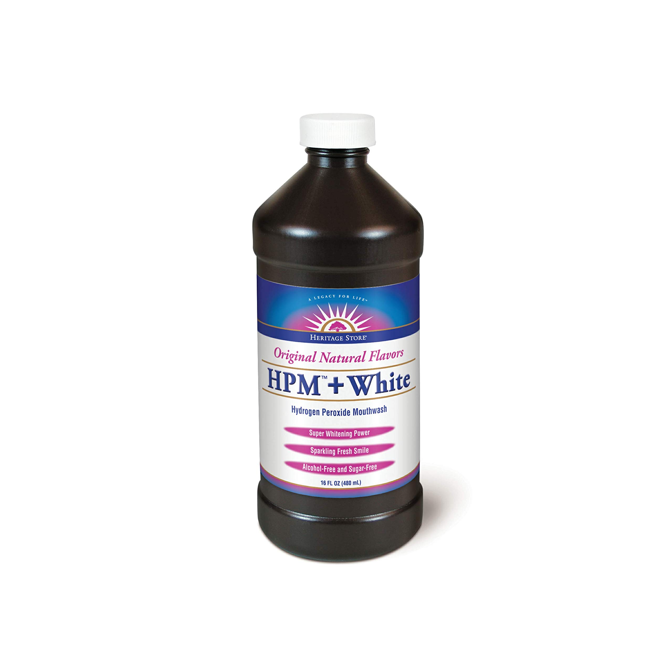 Enjuague Bucal Heritage Store Hpm + Con Peróxido De Hidrógeno Blanco 480 Ml - Venta Internacional.