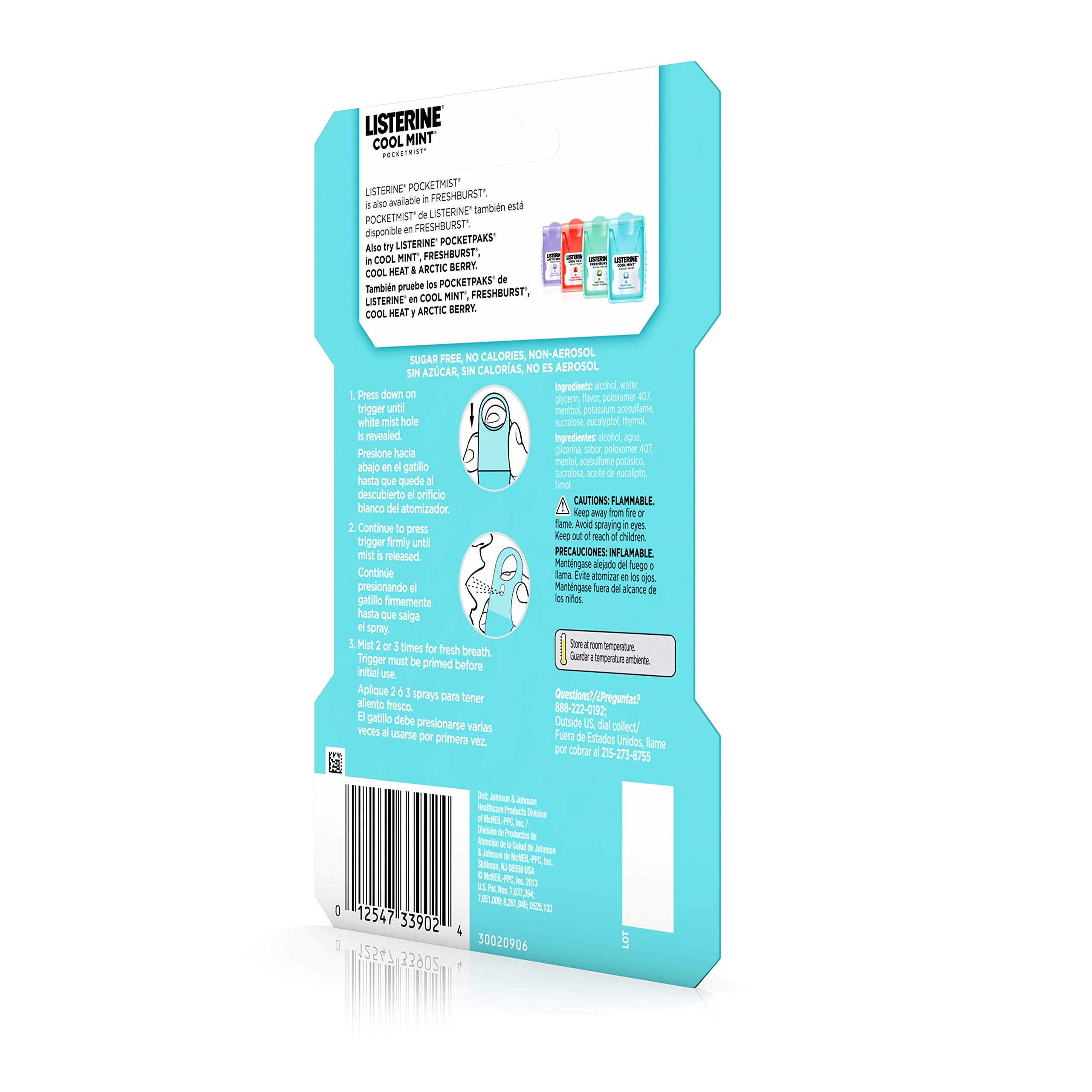 Foto 5 | Bruma Para El Cuidado Bucal Listerine Pocketmist Cool Mint De 7,7 Ml (paquete De 2) - Venta Internacional.