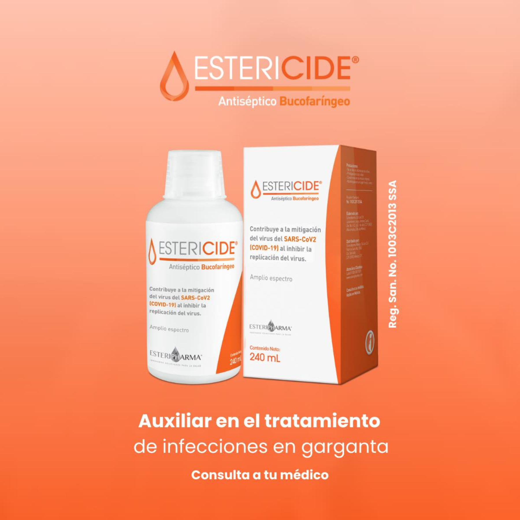 Foto 5 pulgar | Estericide Bucofaríngeo Adulto Solución Frasco De 240ml