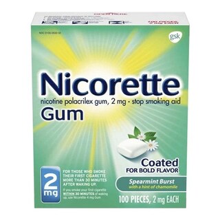 Foto 1 | Chicle Nicorette De Venta Libre Para Dejar De Fumar, 2 Mg, Spearmint Burst, 100 Unidades - Venta Internacional.