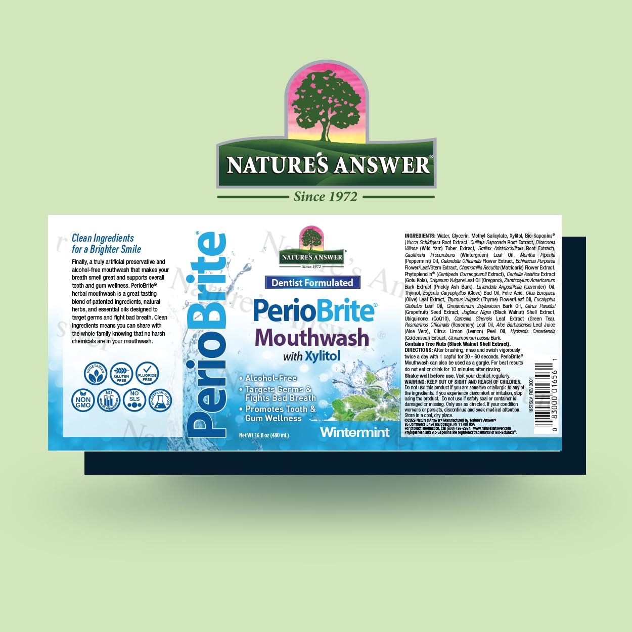 Foto 2 | Enjuague Bucal Nature's Answer Periobrite Wintermint 480 Ml (paquete De 2) - Venta Internacional.