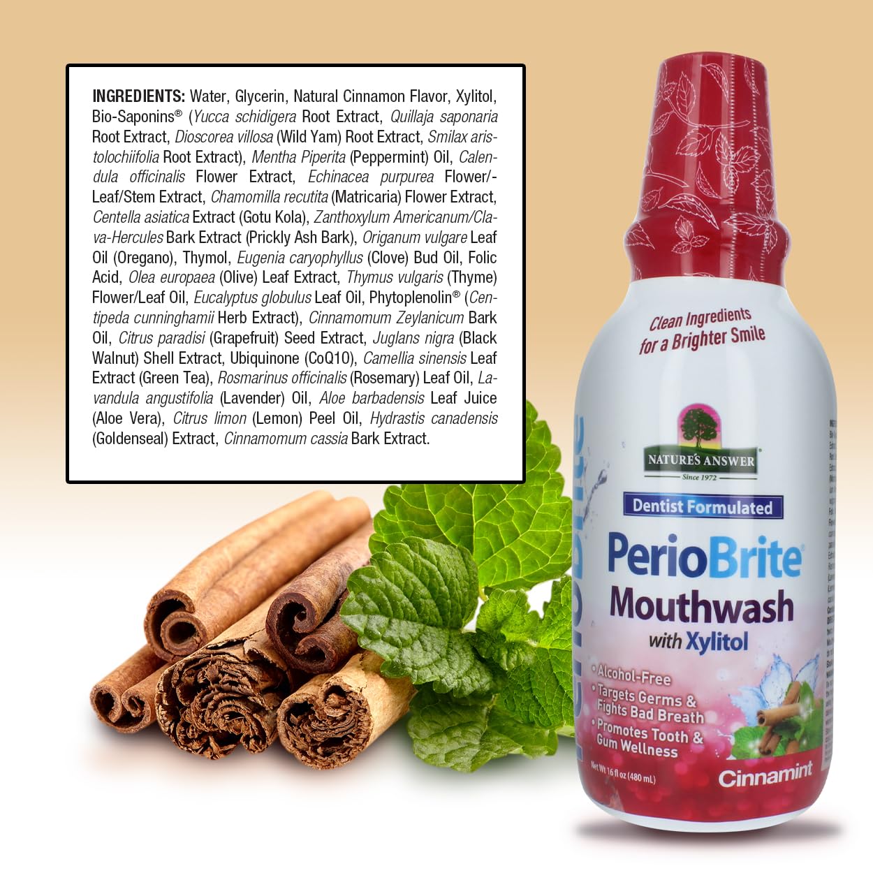Foto 2 | Enjuague Bucal Nature's Answer Periobrite Cinamint 473 Ml - Venta Internacional.