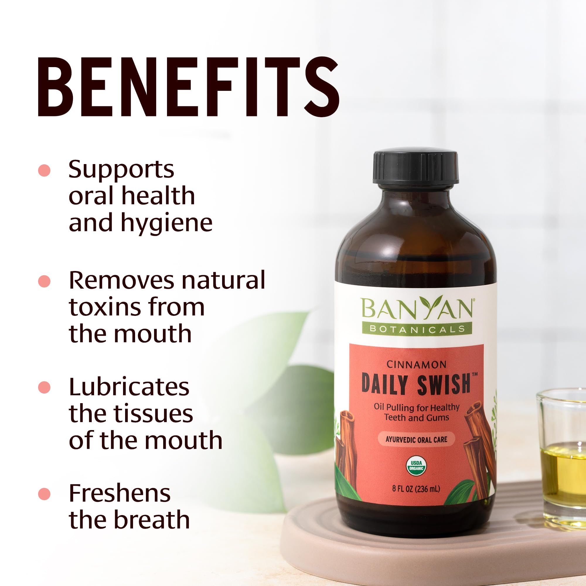 Foto 2 | Enjuague Bucal Banyan Botanicals Cinnamon Daily Swish, 240 Ml, Orgánico - Venta Internacional.