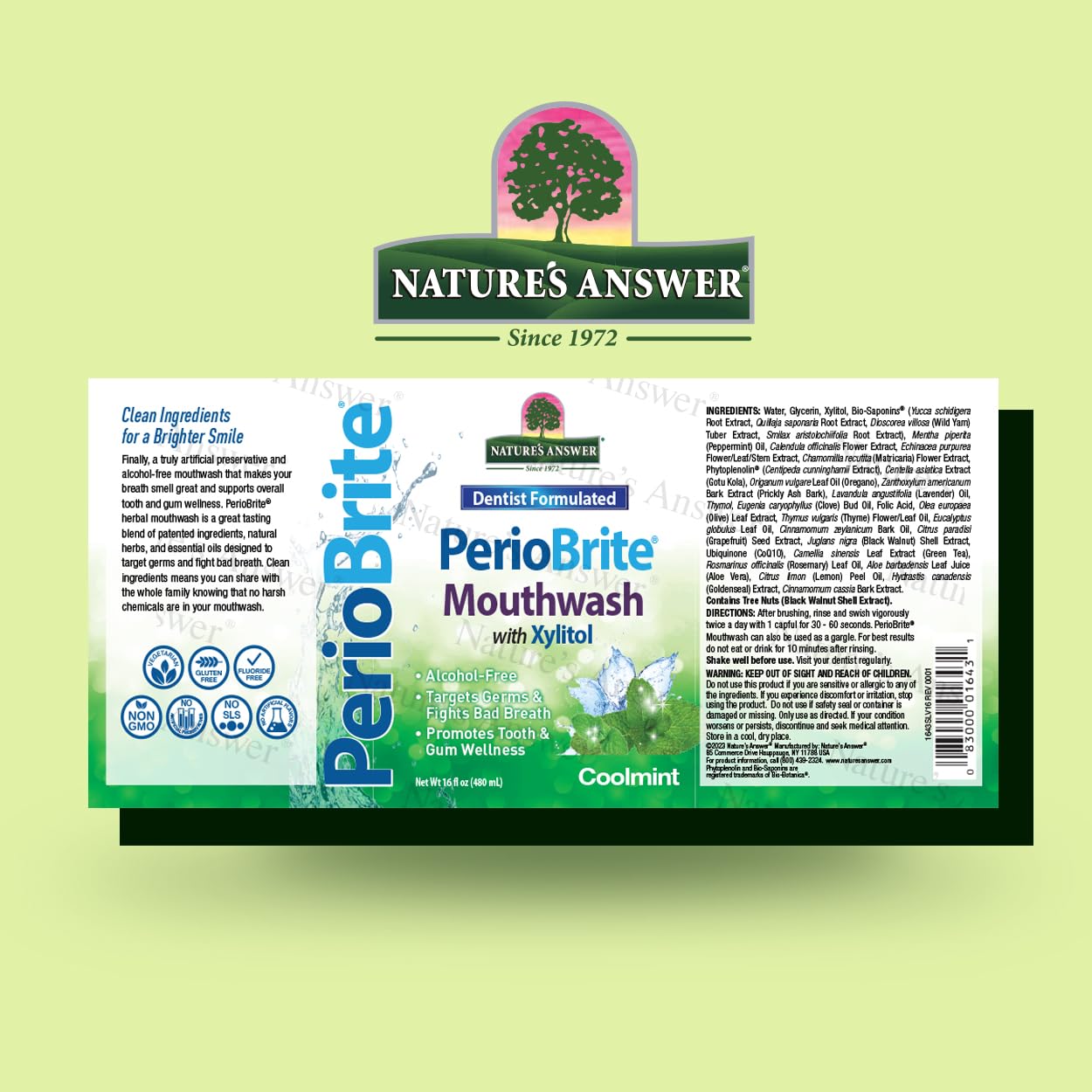 Foto 3 pulgar | Enjuague Bucal Nature's Answer Periobrite Cool Mint 480 Ml (paquete De 2) - Venta Internacional.