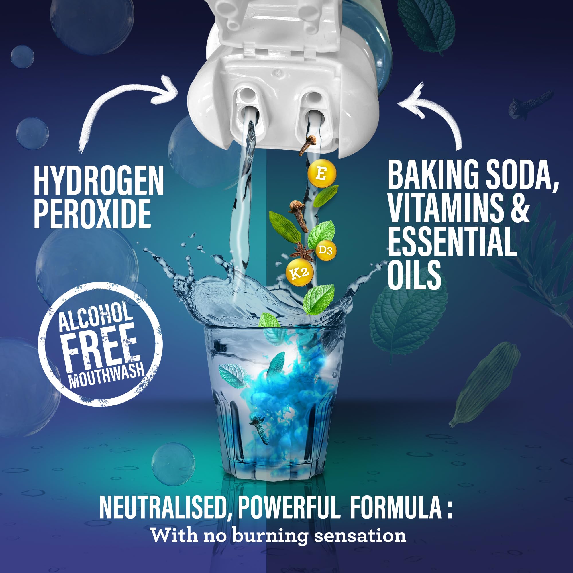 Foto 4 pulgar | Enjuague Bucal Gurunanda Dual Barrel Oxyburst Whitening 600 Ml - Venta Internacional.