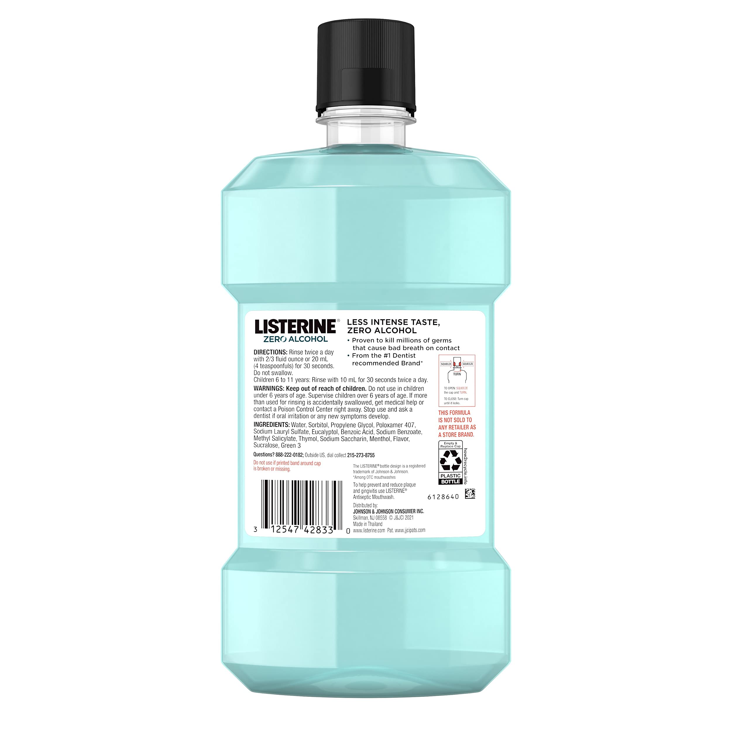 Foto 8 pulgar | Enjuague Bucal Listerine Zero Alcohol Cool Mint Flavor 1l - Venta Internacional.