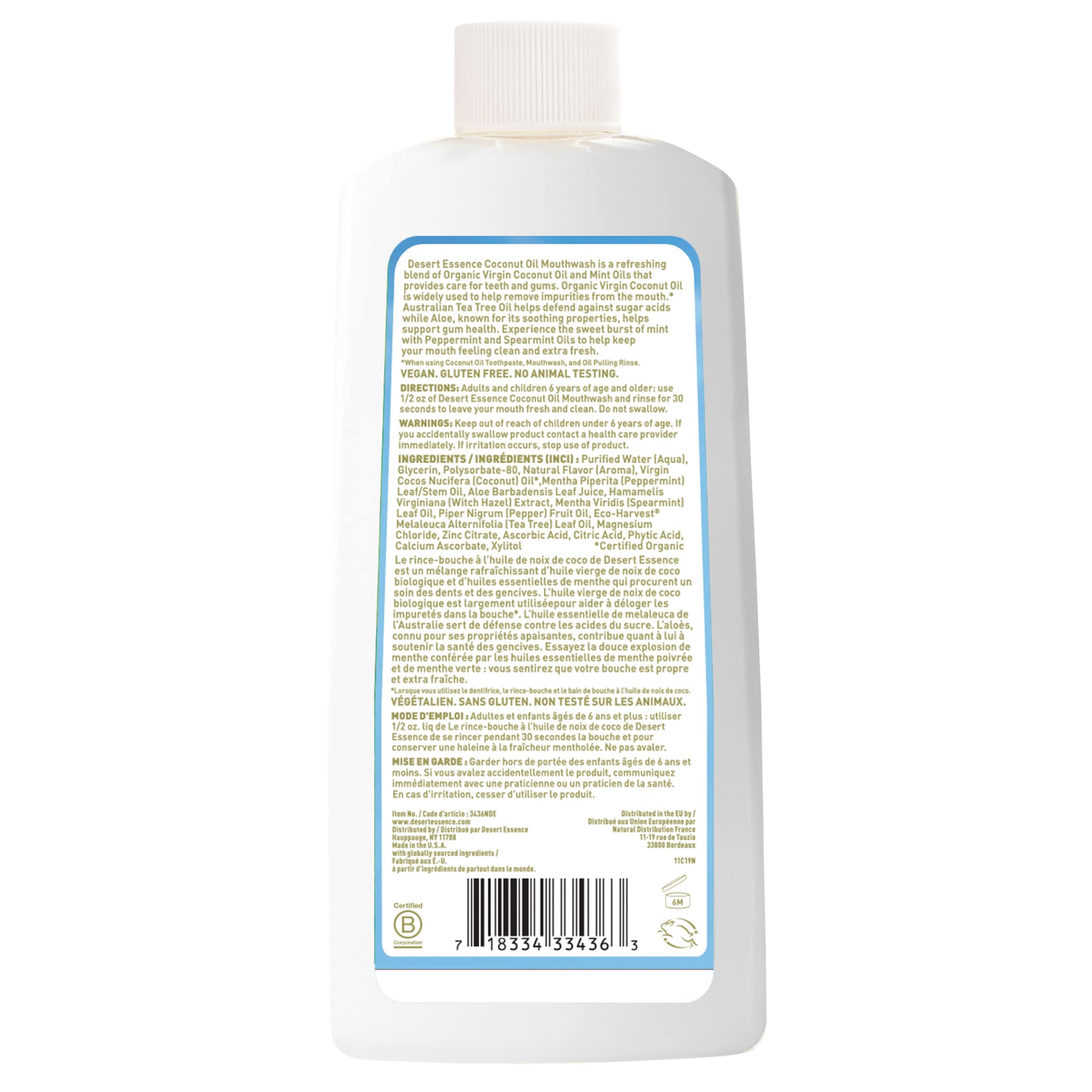 Foto 3 | Enjuague Bucal Desert Essence Con Aceite De Coco, 473 Ml, Sin Ogm, Vegano - Venta Internacional.