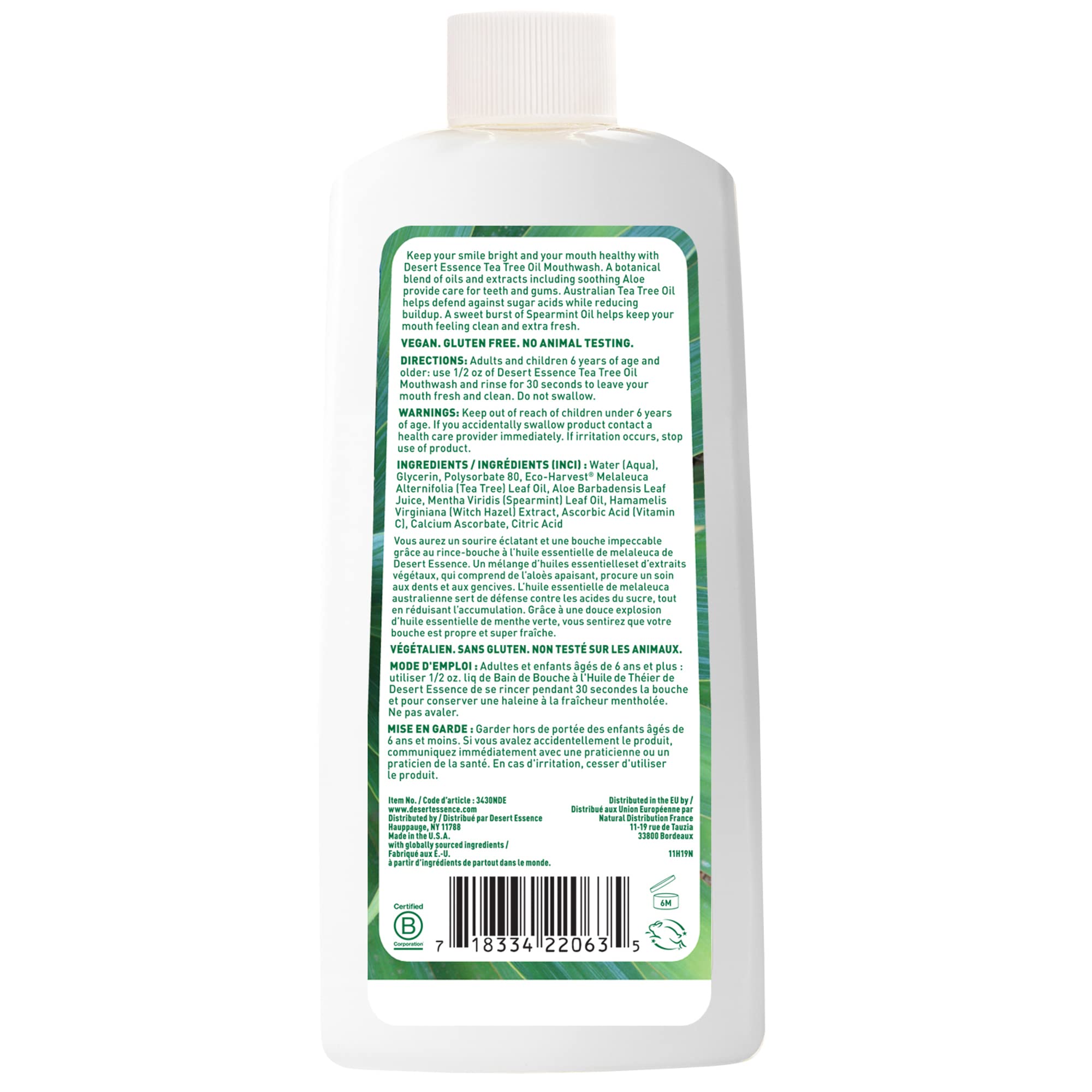 Foto 4 pulgar | Enjuague Bucal Desert Essence Con Aceite De Árbol De Té 240 Ml Con Menta Verde - Venta Internacional.