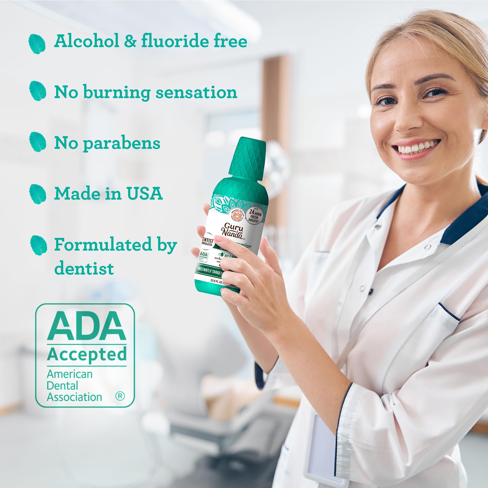 Foto 7 pulgar | Enjuague Bucal Gurunanda Oral Rinse Fresh Breath, 480 Ml, 7 Aceites Esenciales - Venta Internacional.