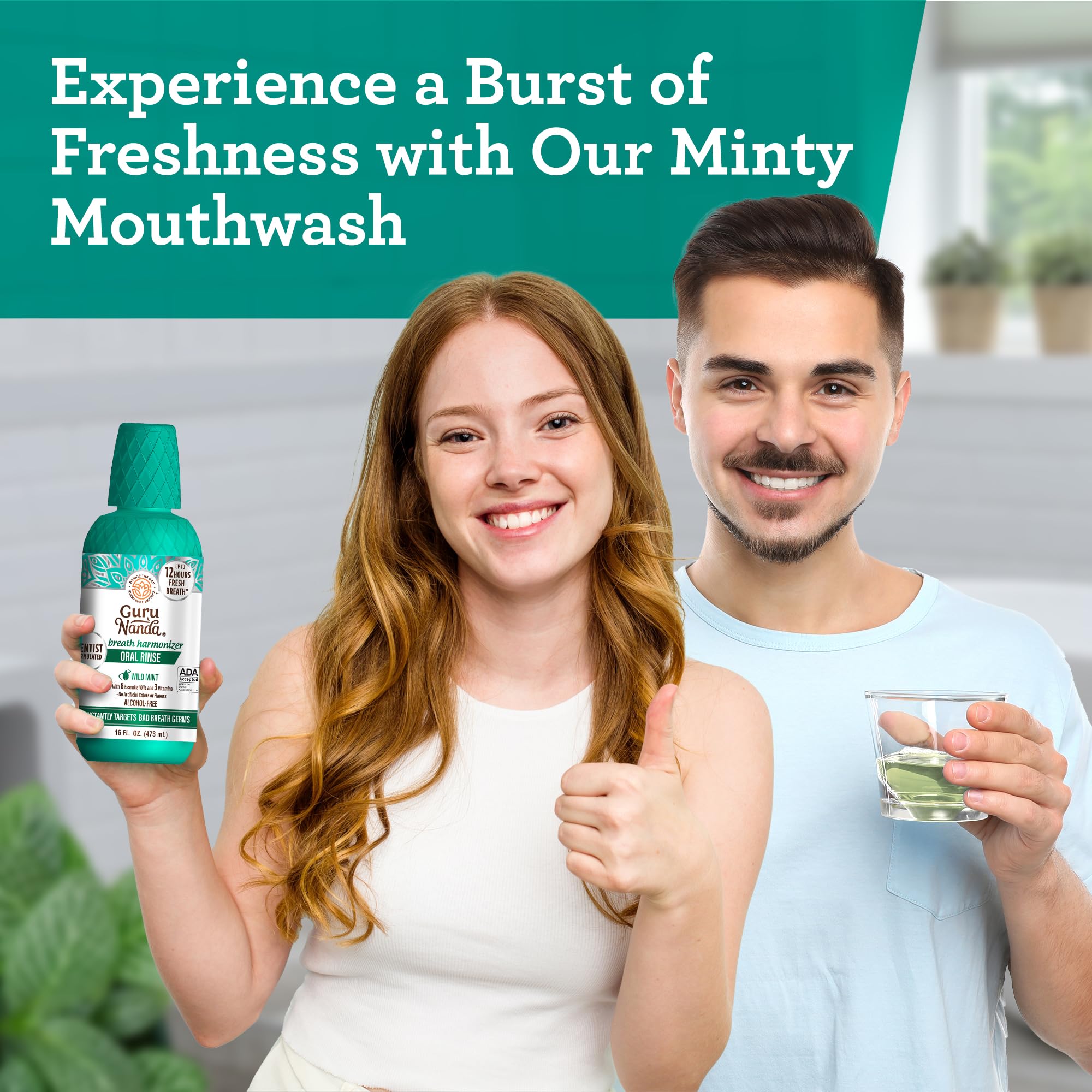 Foto 8 pulgar | Enjuague Bucal Gurunanda Oral Rinse Fresh Breath, 480 Ml, 7 Aceites Esenciales - Venta Internacional.