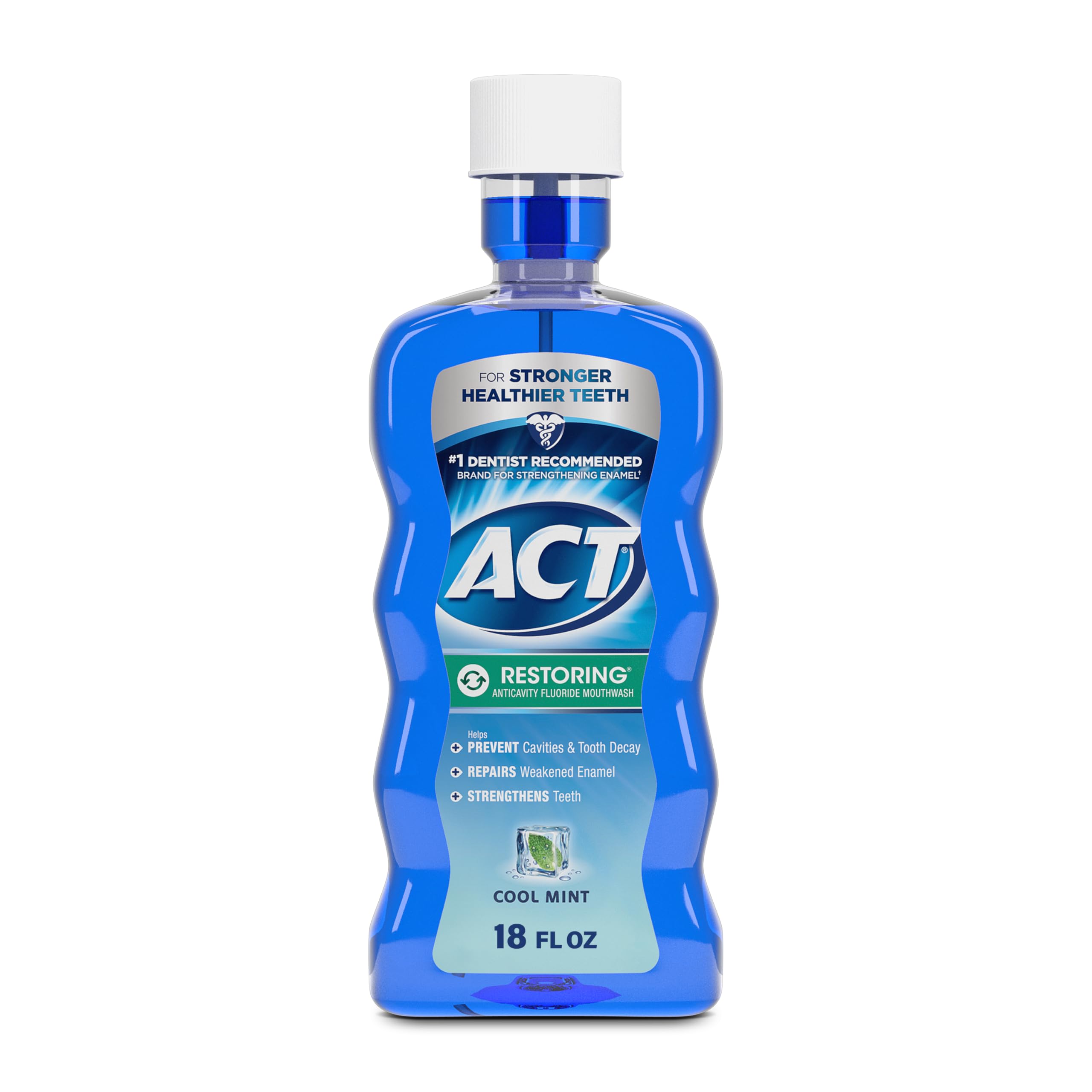 Foto 1 | Enjuague Bucal Act Restoring Fluorine Cool Mint 532 Ml - Venta Internacional.