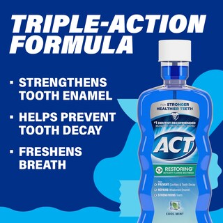 Foto 4 | Enjuague Bucal Act Restoring Fluorine Cool Mint 532 Ml - Venta Internacional.