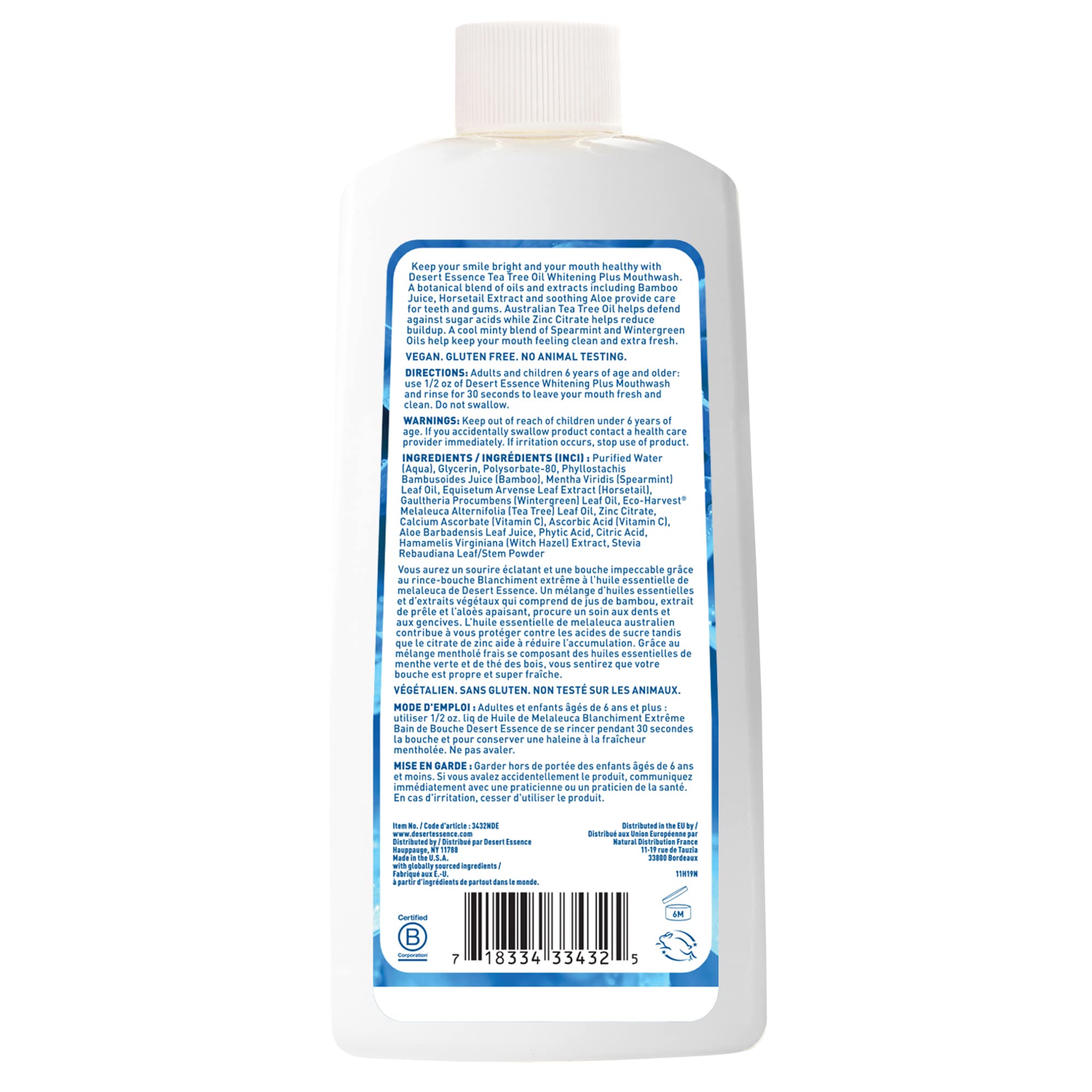 Foto 4 pulgar | Enjuague Bucal Desert Essence, Aceite De Árbol De Té, Blanqueador, 473 Ml - Venta Internacional.