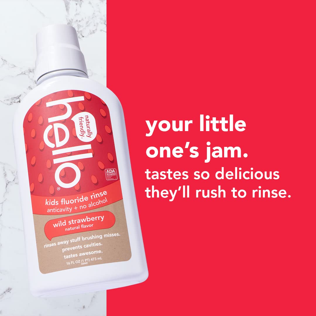 Foto 3 pulgar | Enjuague Bucal Hello Kids Wild Strawberry 473 Ml (paquete De 3) - Venta Internacional.