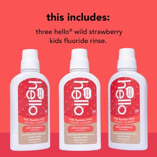 Foto 3 | Enjuague Bucal Hello Kids Wild Strawberry 473 Ml (paquete De 3) - Venta Internacional.