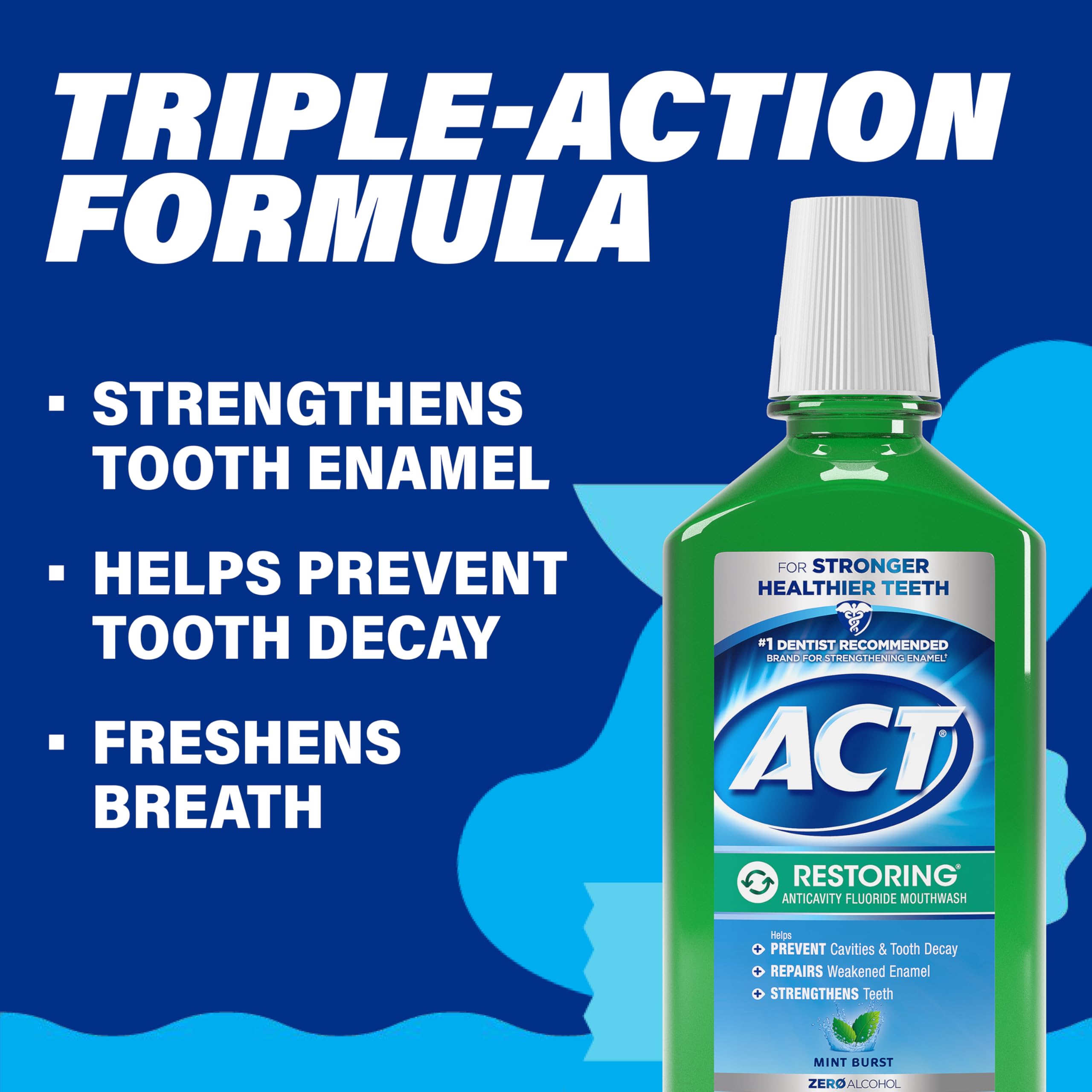 Foto 5 pulgar | Enjuague Bucal Act Restoring Zero Alcohol Flúor, 1 L, Mint Burst - Venta Internacional.