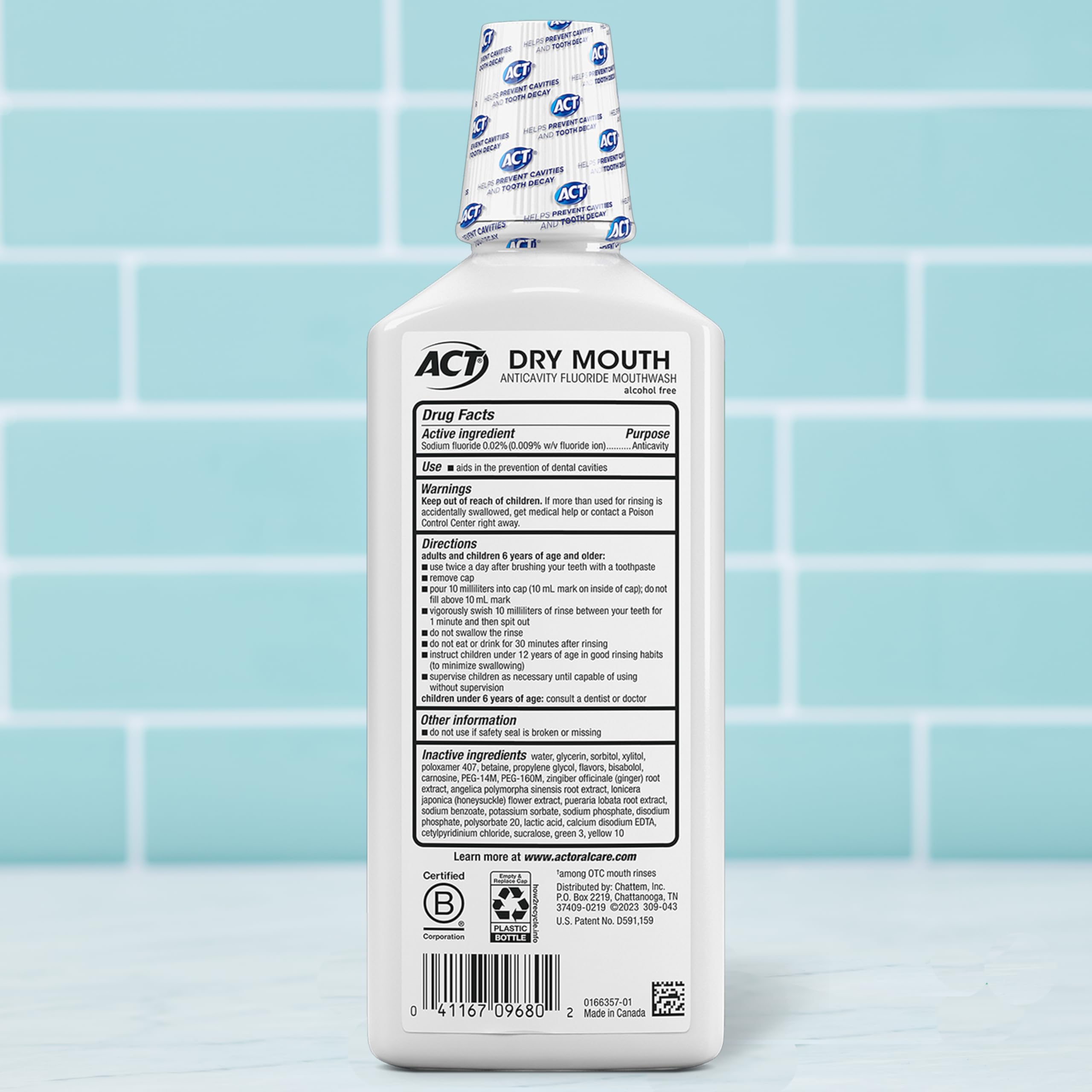Foto 3 pulgar | Enjuague Bucal Act Para Boca Seca, Anticaries, Sin Alcohol, 532 Ml - Venta Internacional.